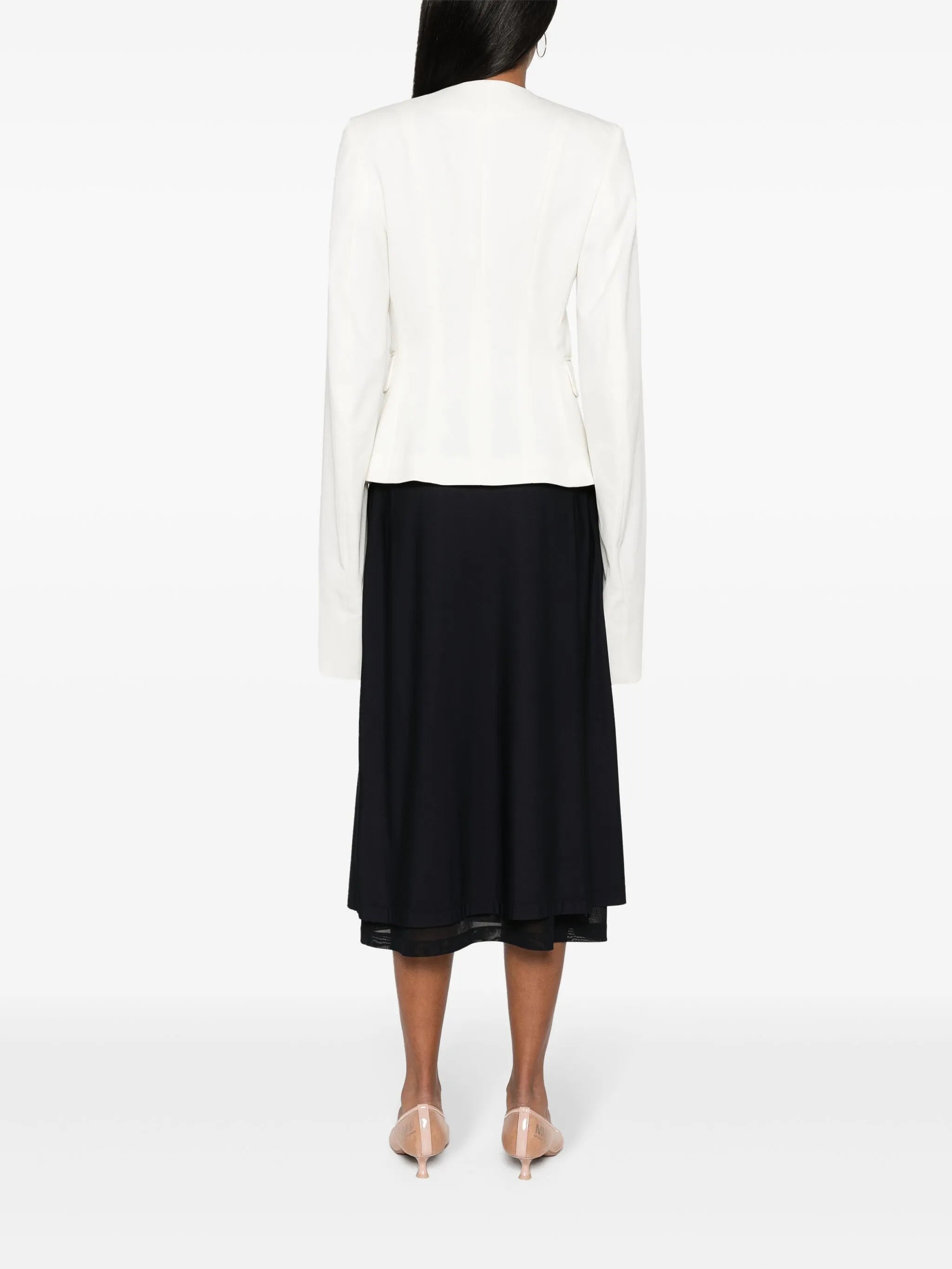 extra-long-sleeves twill blazer