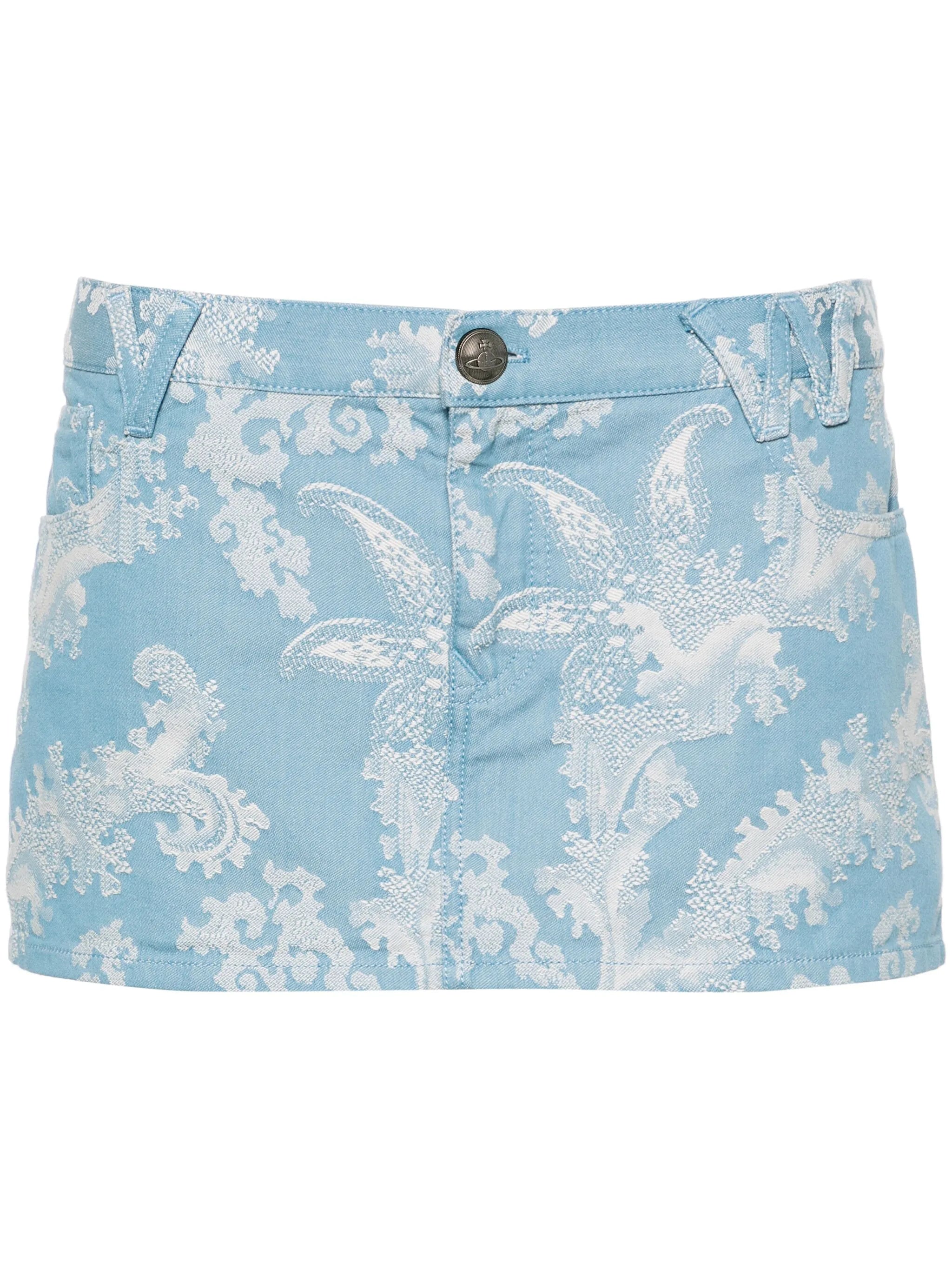 Foam patterned-jacquard miniskirt