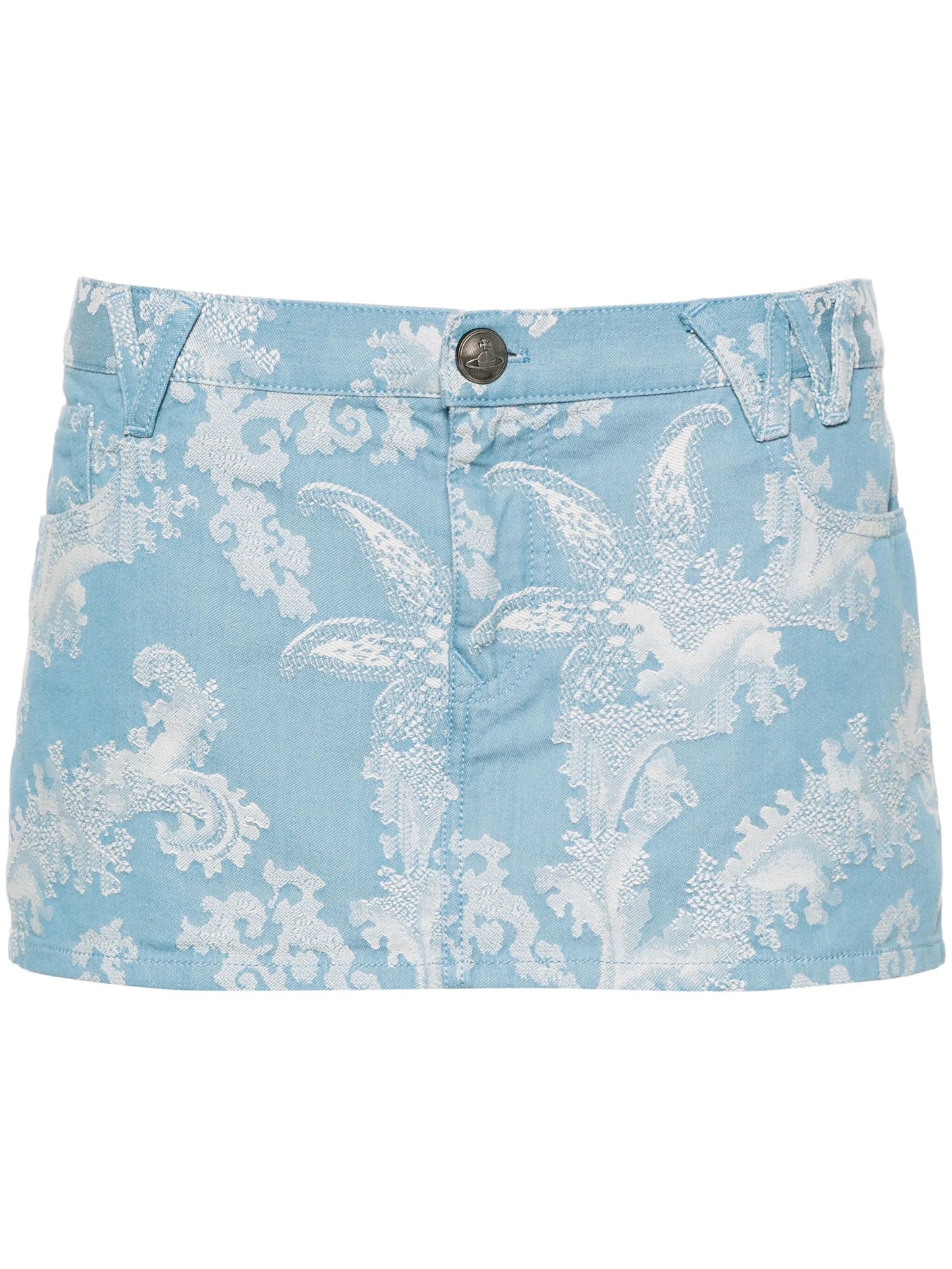 Foam patterned-jacquard miniskirt