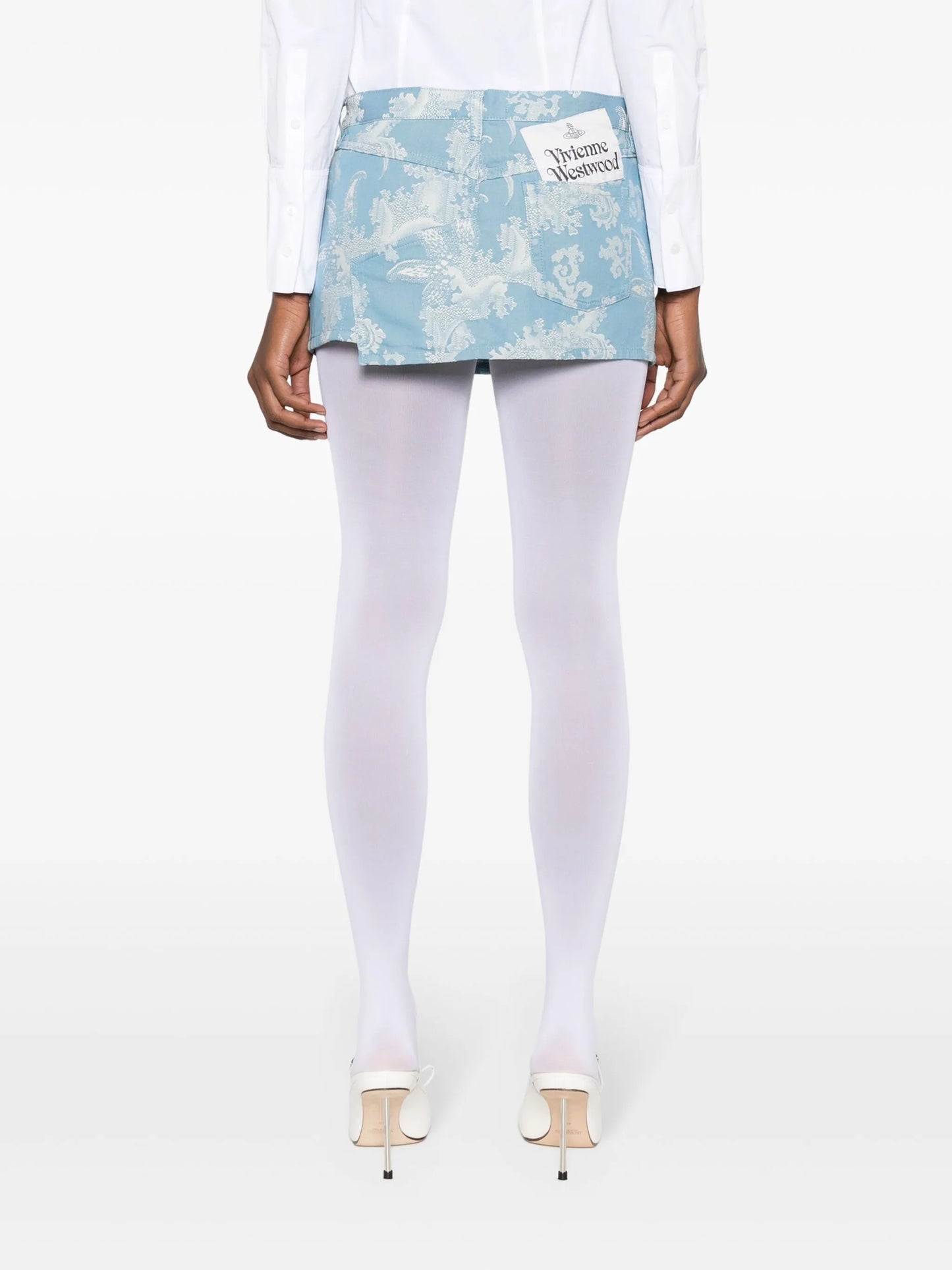 Foam patterned-jacquard miniskirt