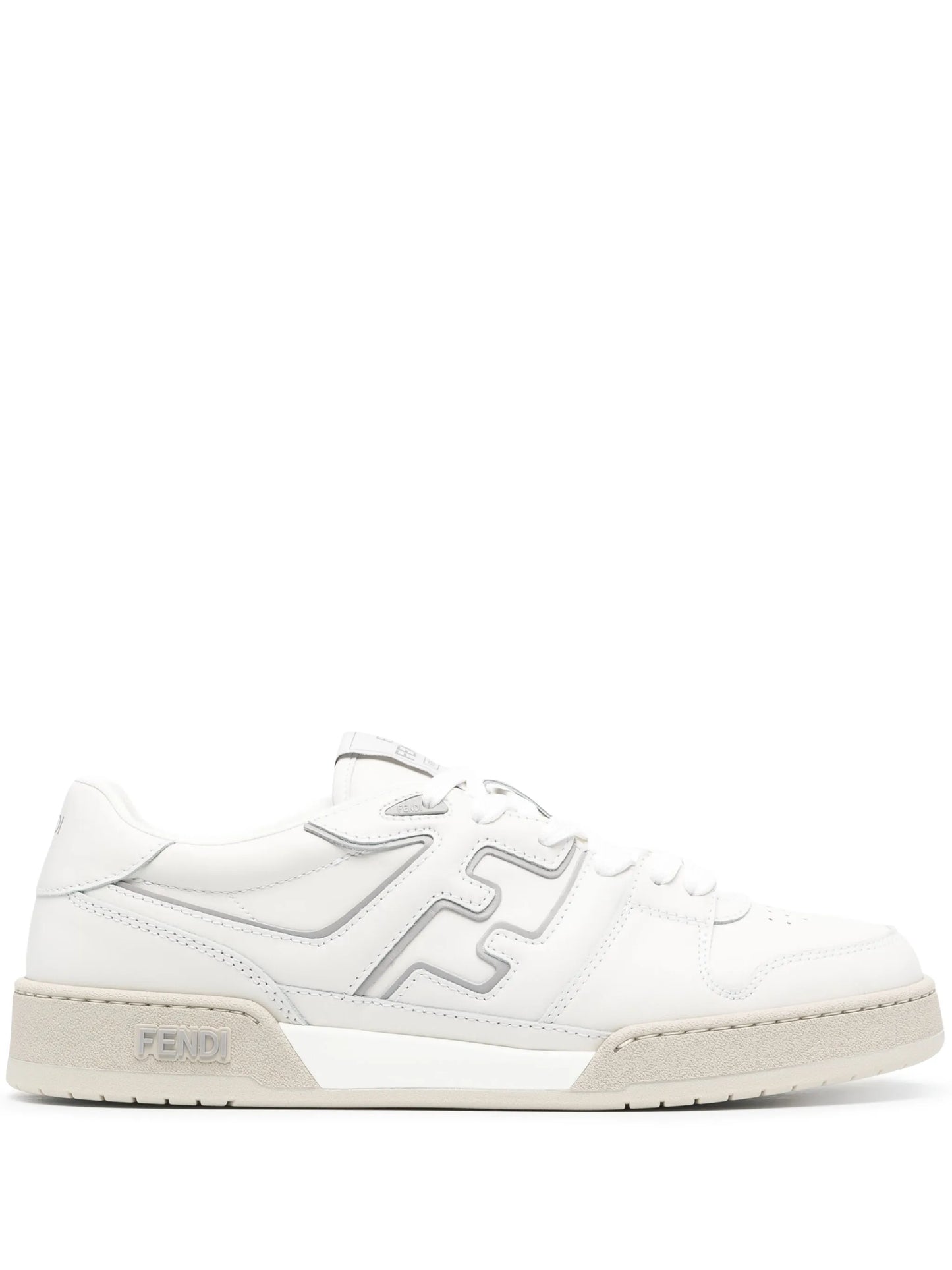 Match FF-appliqué leather sneakers