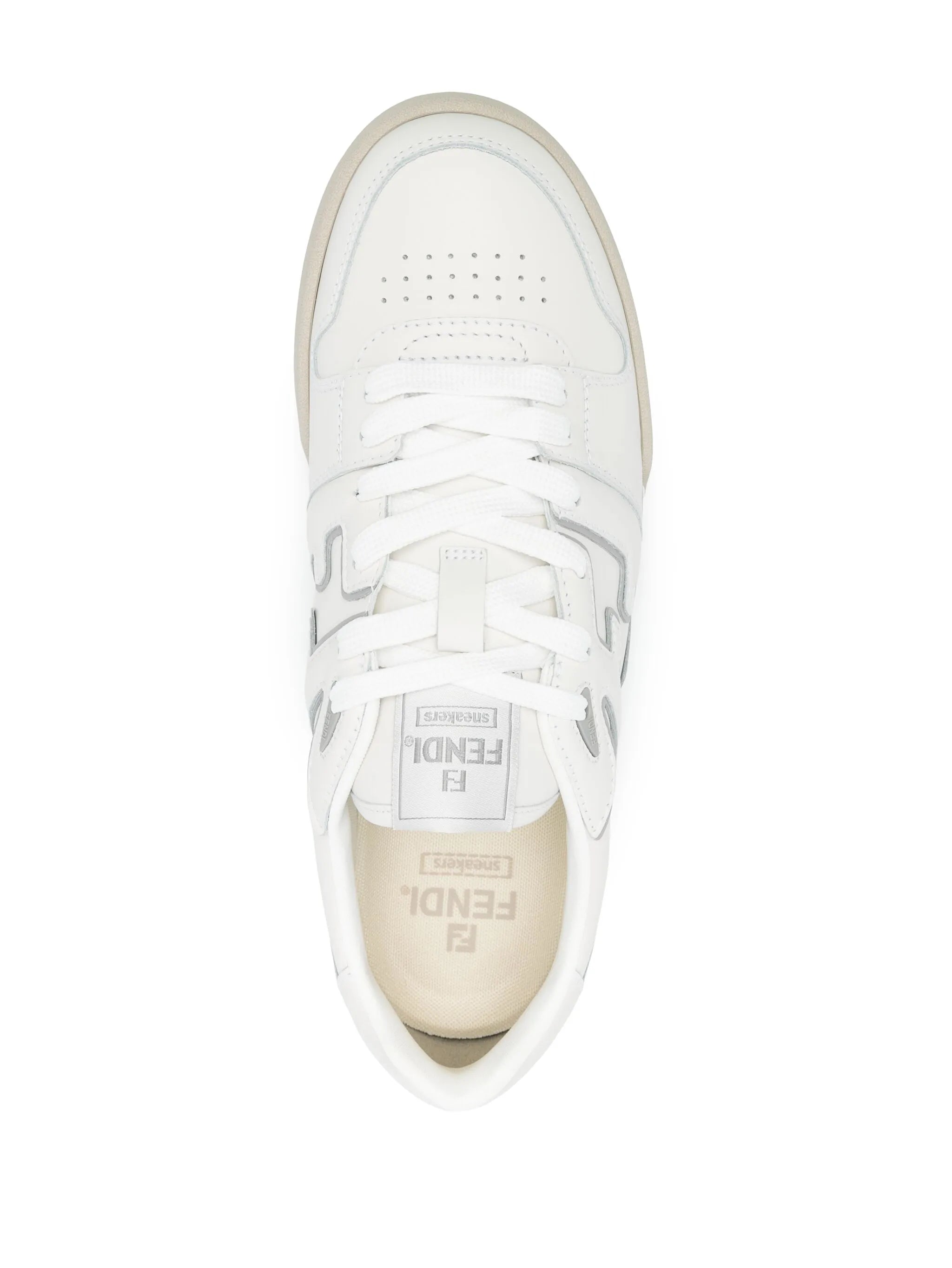 Match FF-appliqué leather sneakers