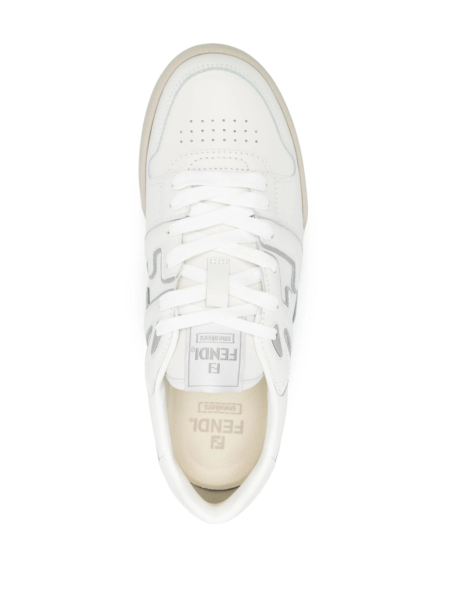 Match FF-appliqué leather sneakers