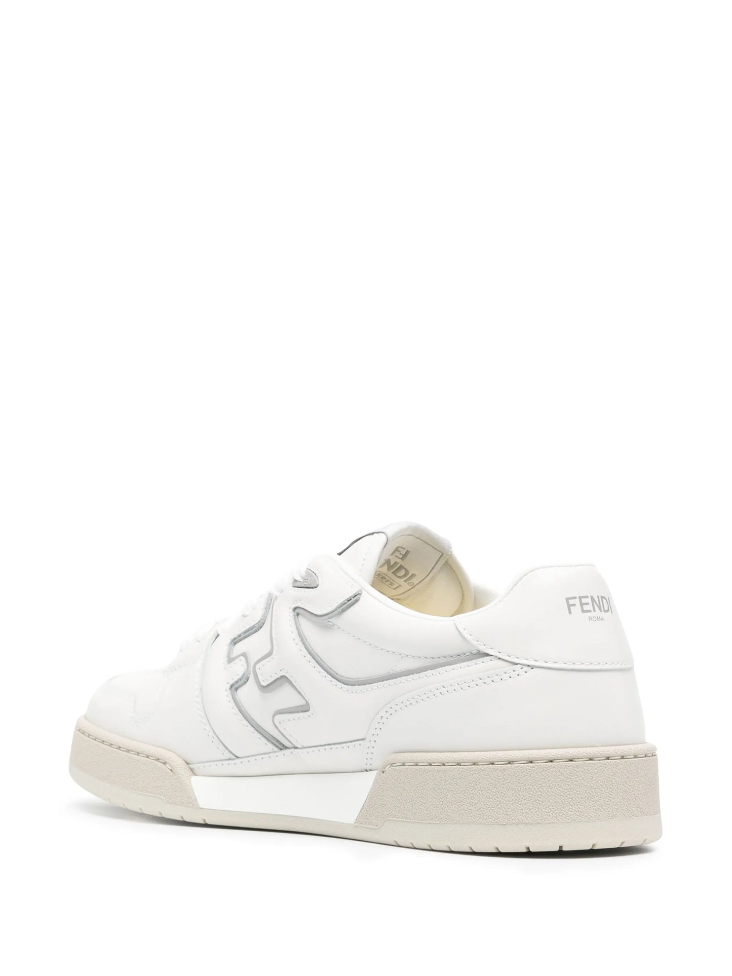 Match FF-appliqué leather sneakers