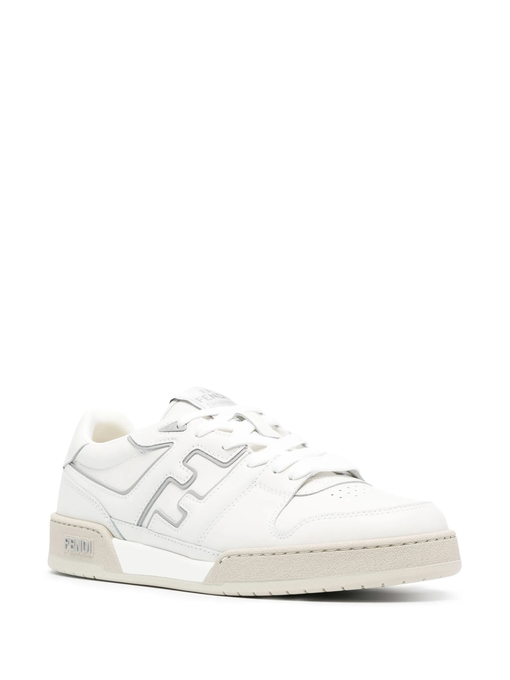 Match FF-appliqué leather sneakers