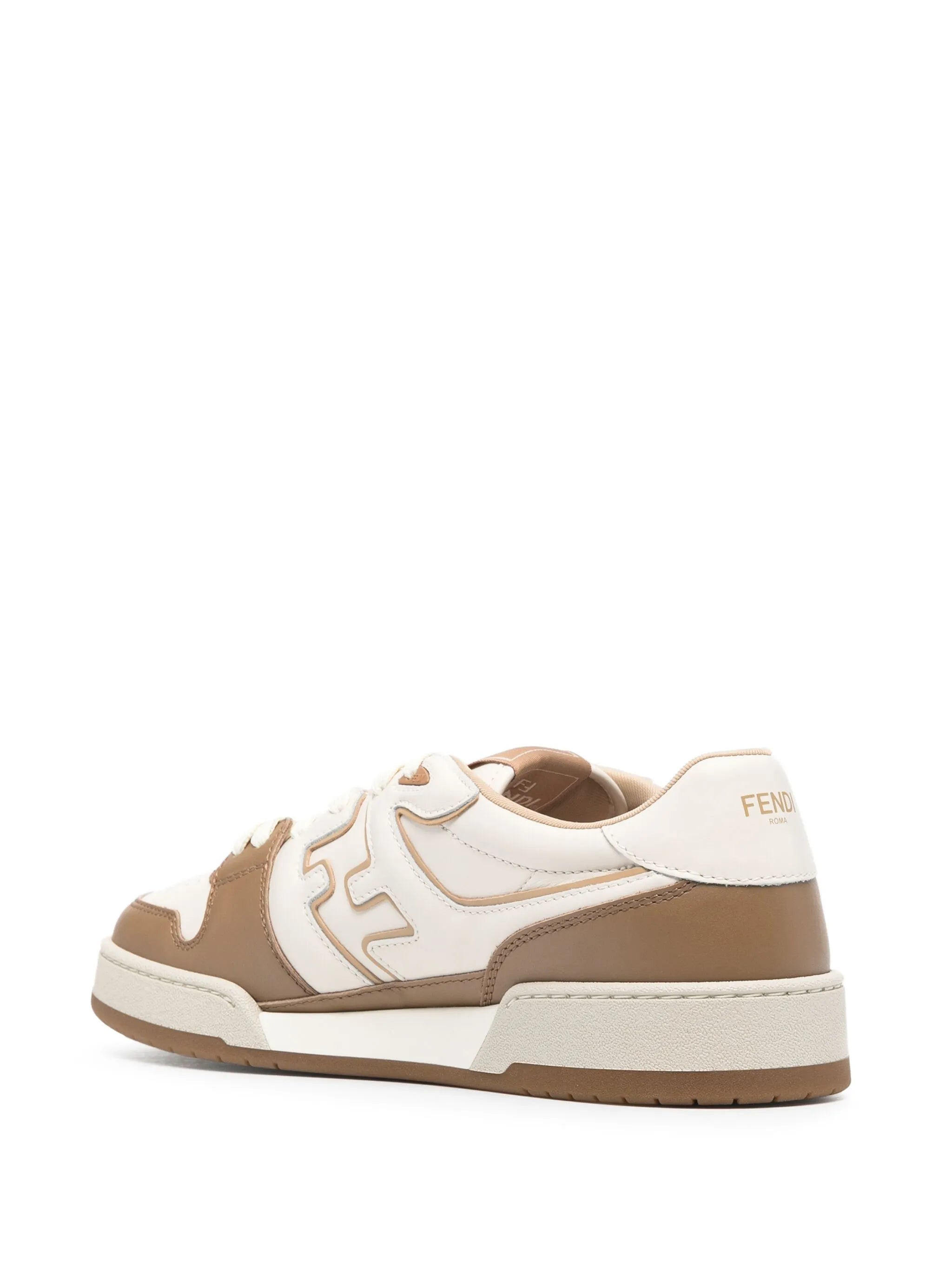 Match FF-appliqué leather sneakers