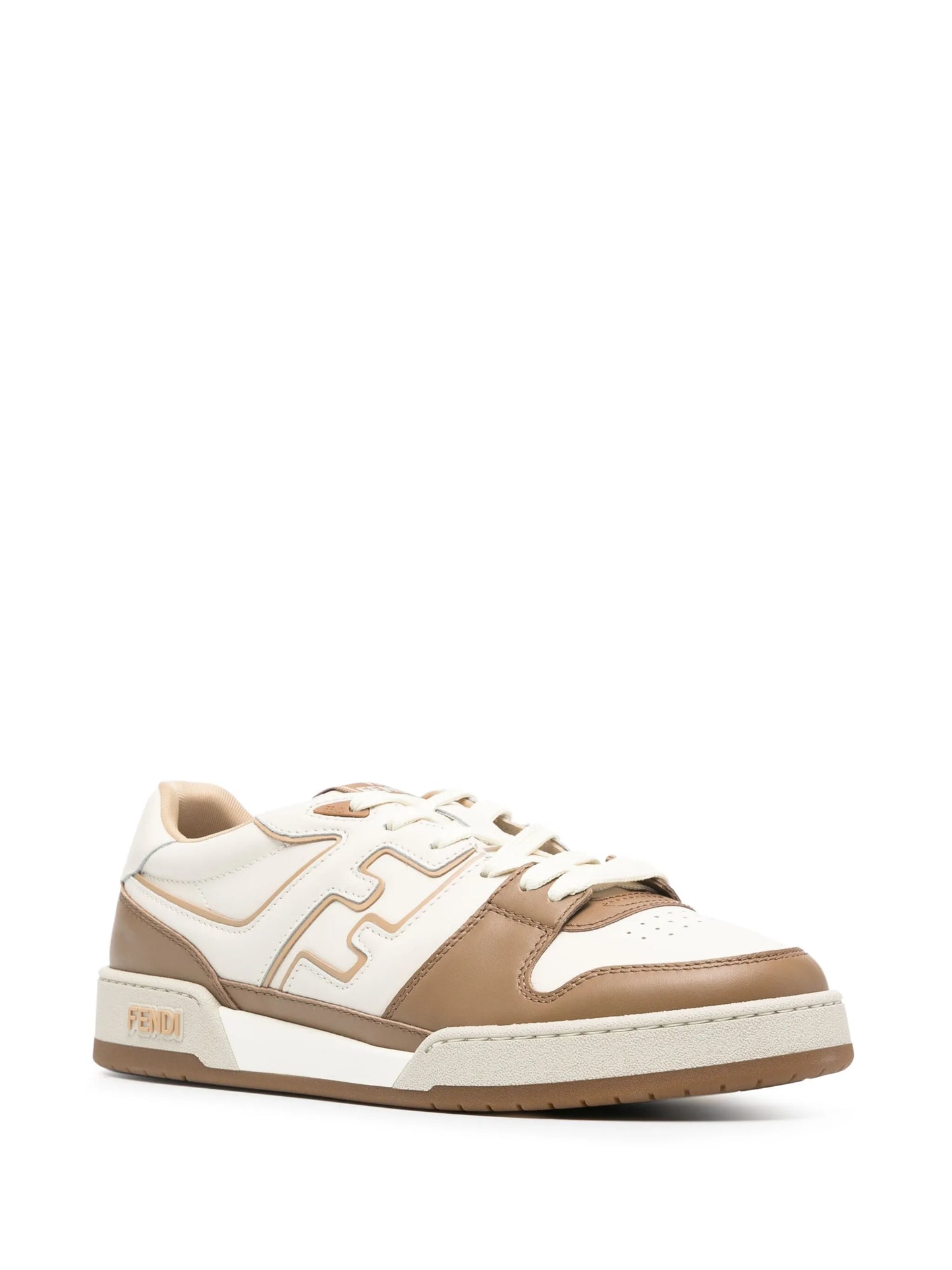Match FF-appliqué leather sneakers