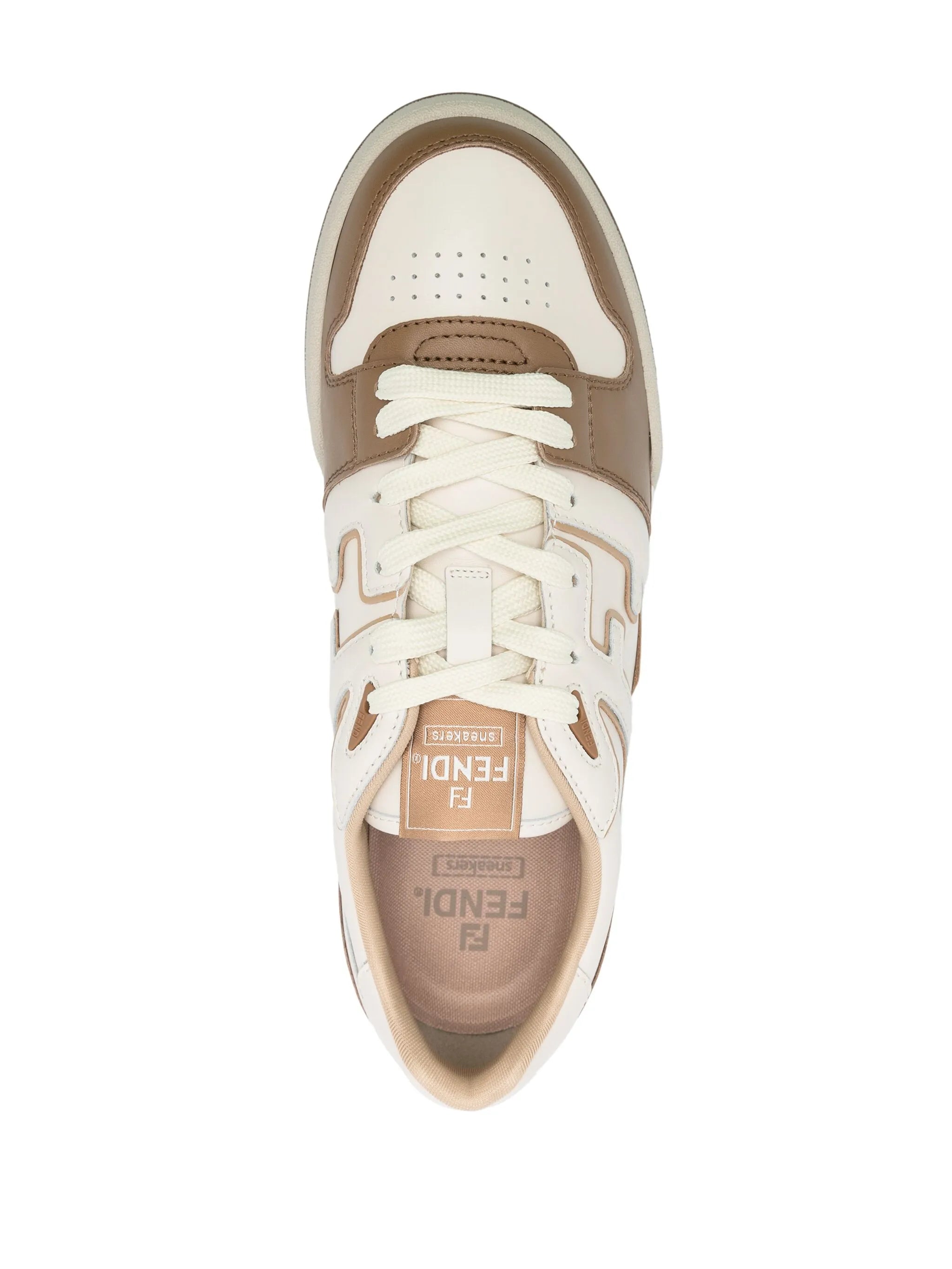 Match FF-appliqué leather sneakers