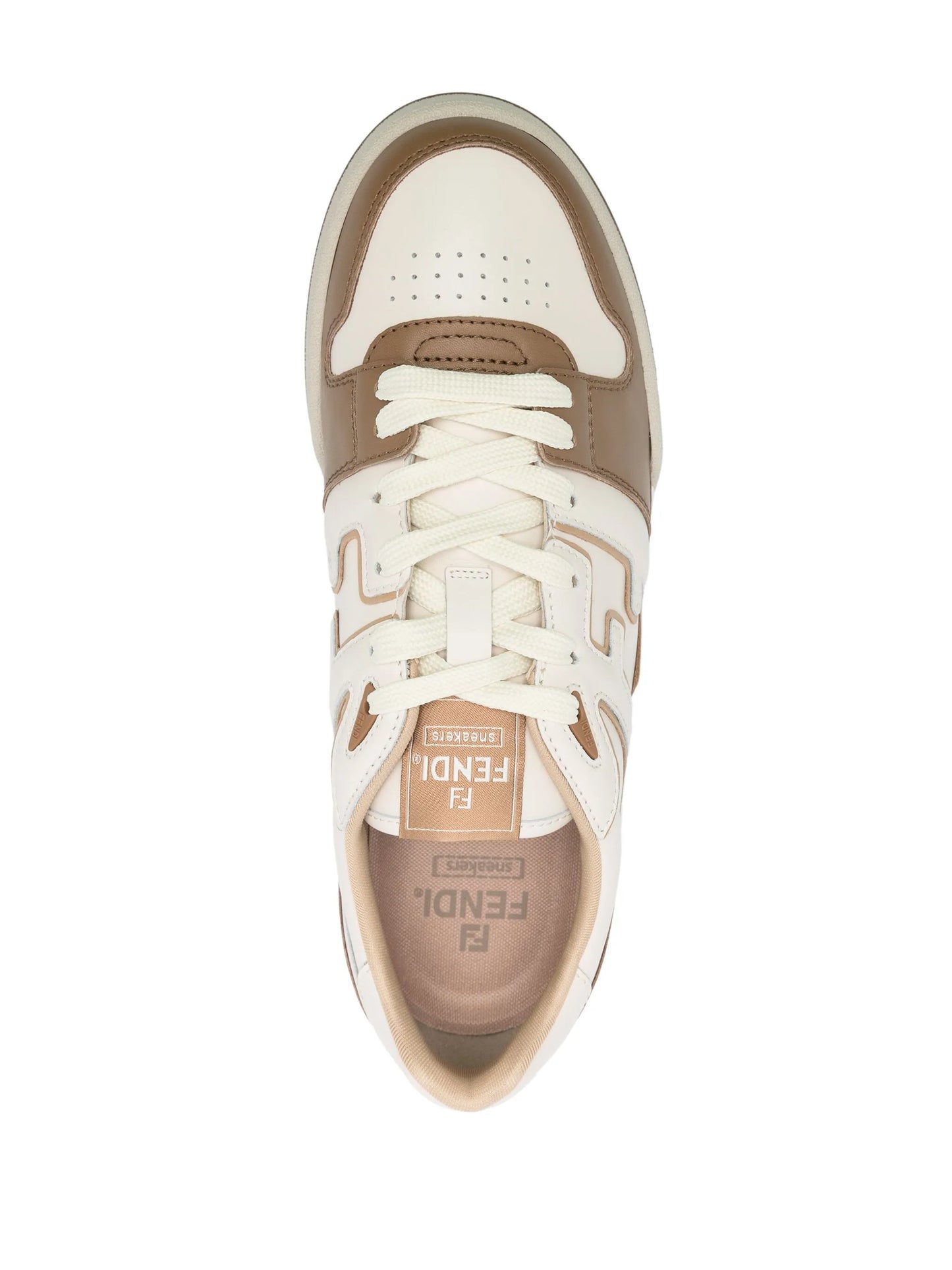 Match FF-appliqué leather sneakers