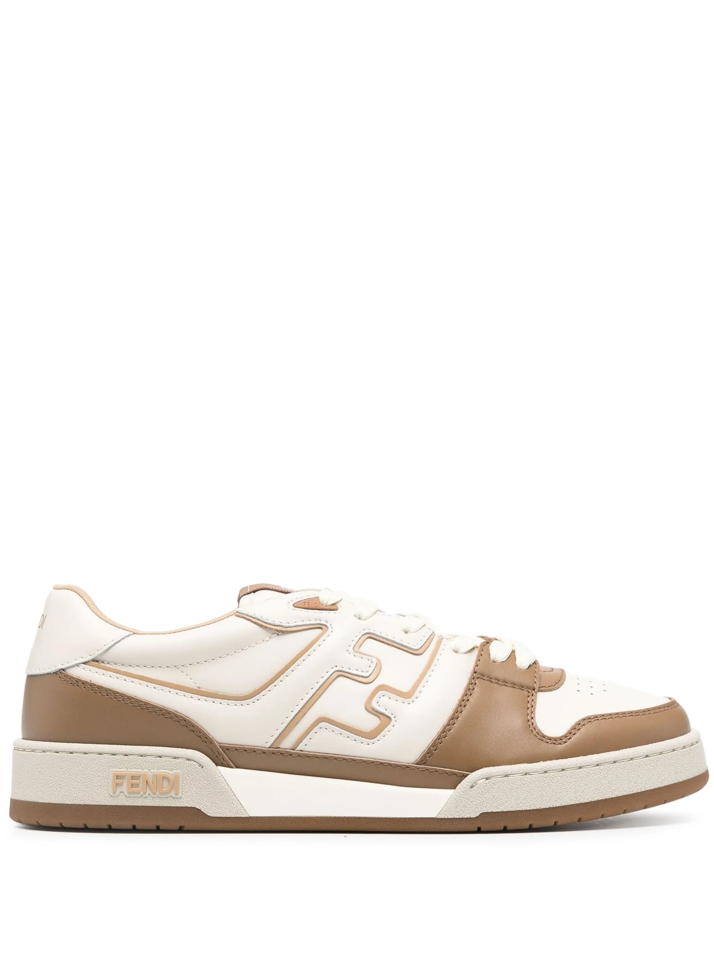 Match FF-appliqué leather sneakers