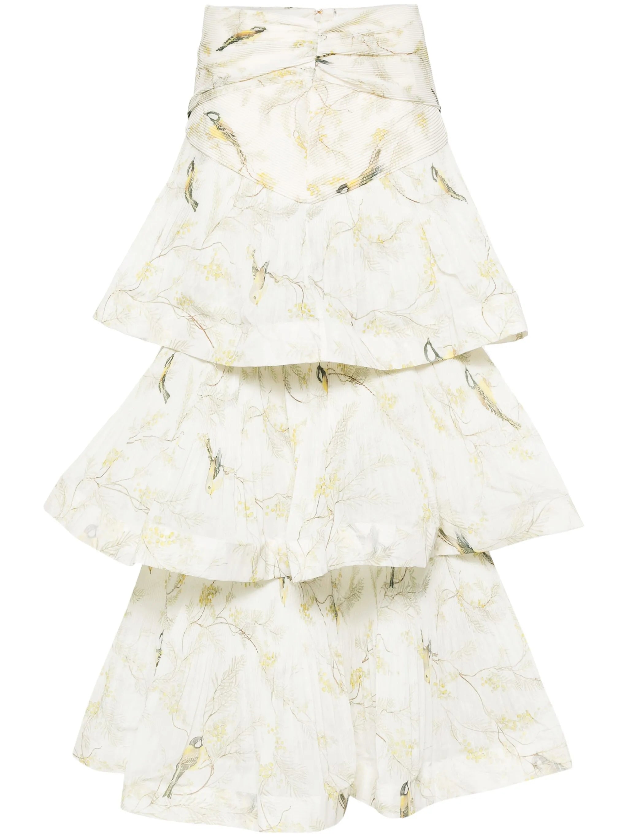 pleated tired midi skirt