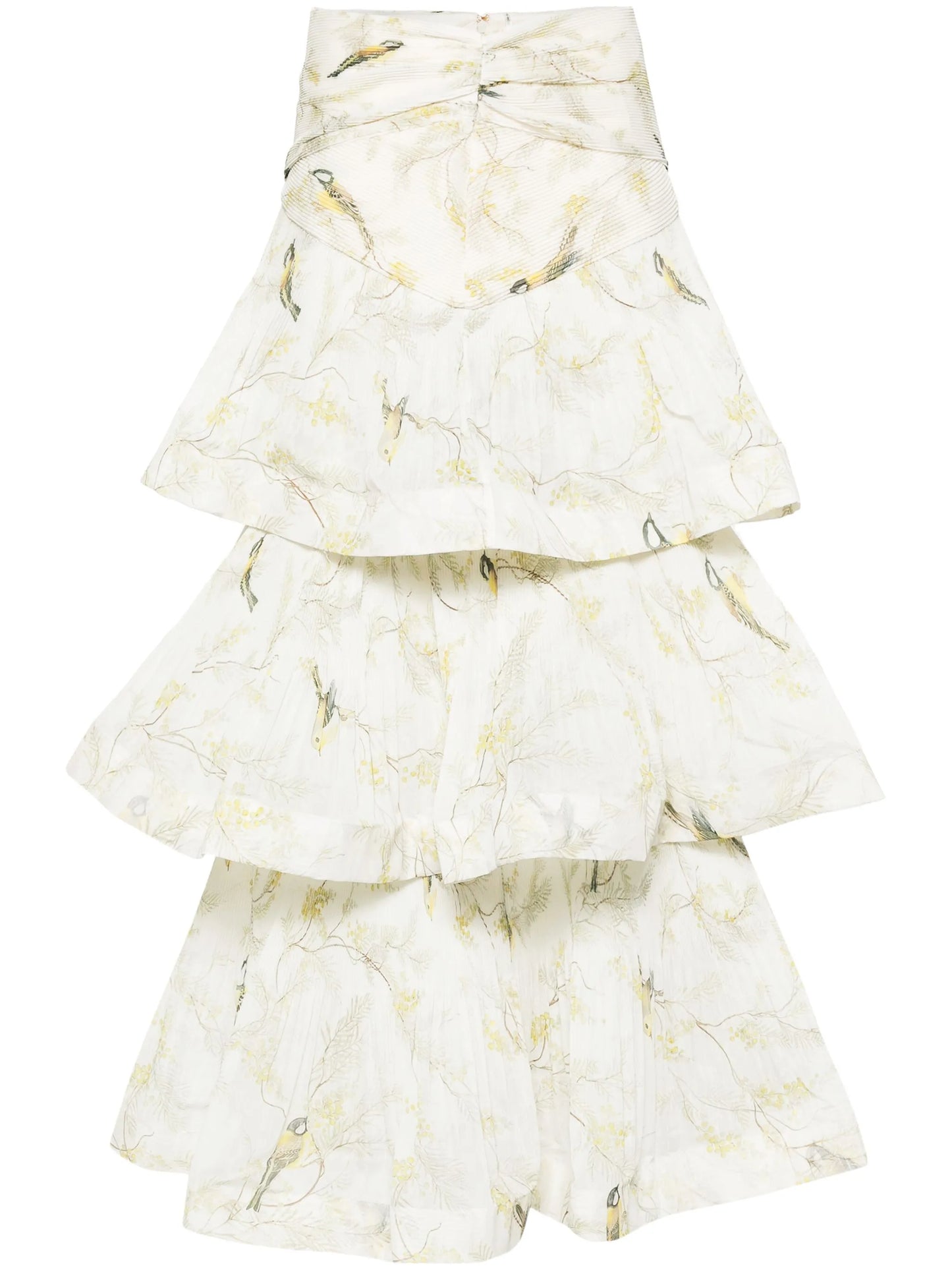 pleated tired midi skirt