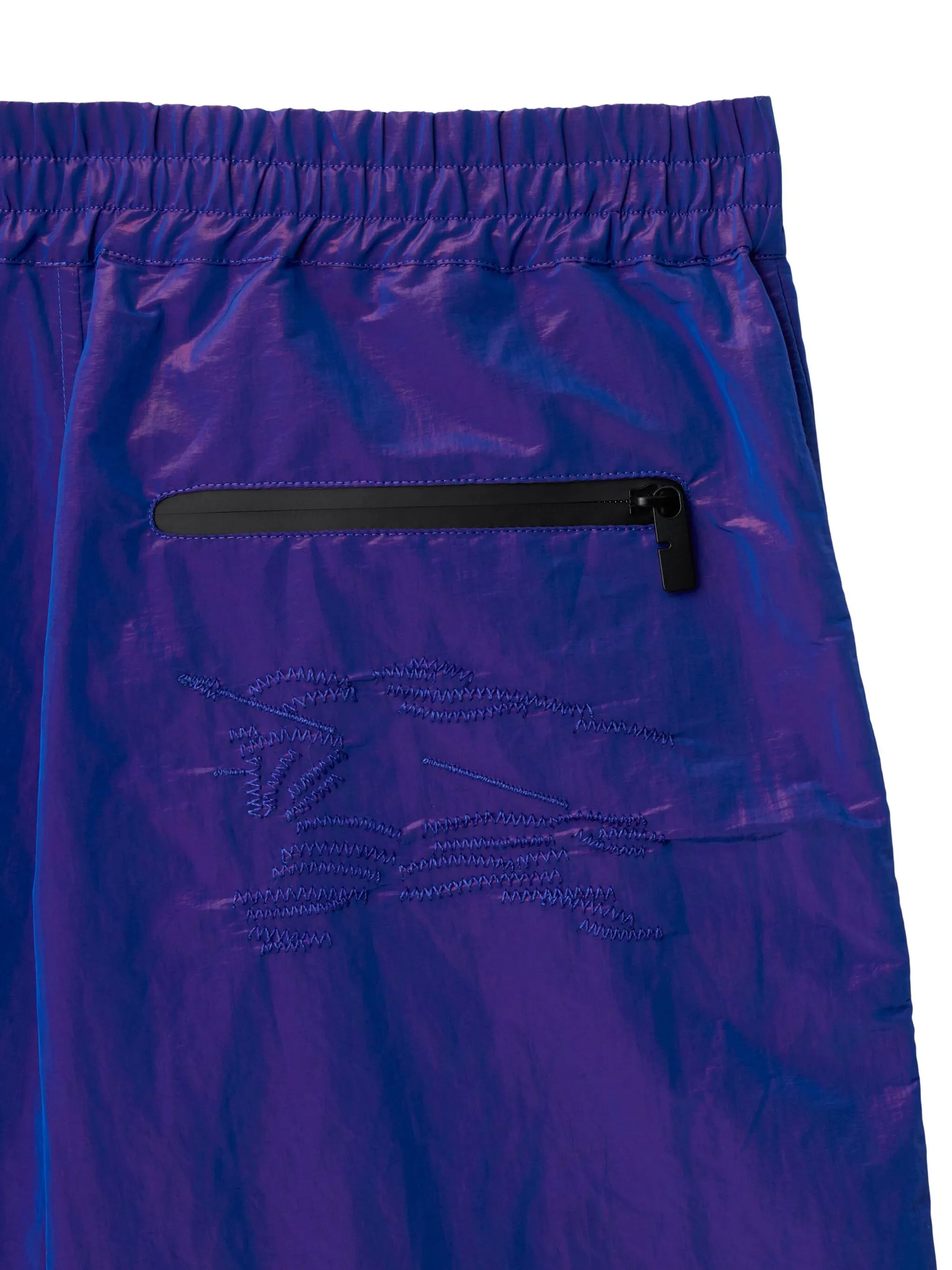 EKD-embroidery crinkled shorts