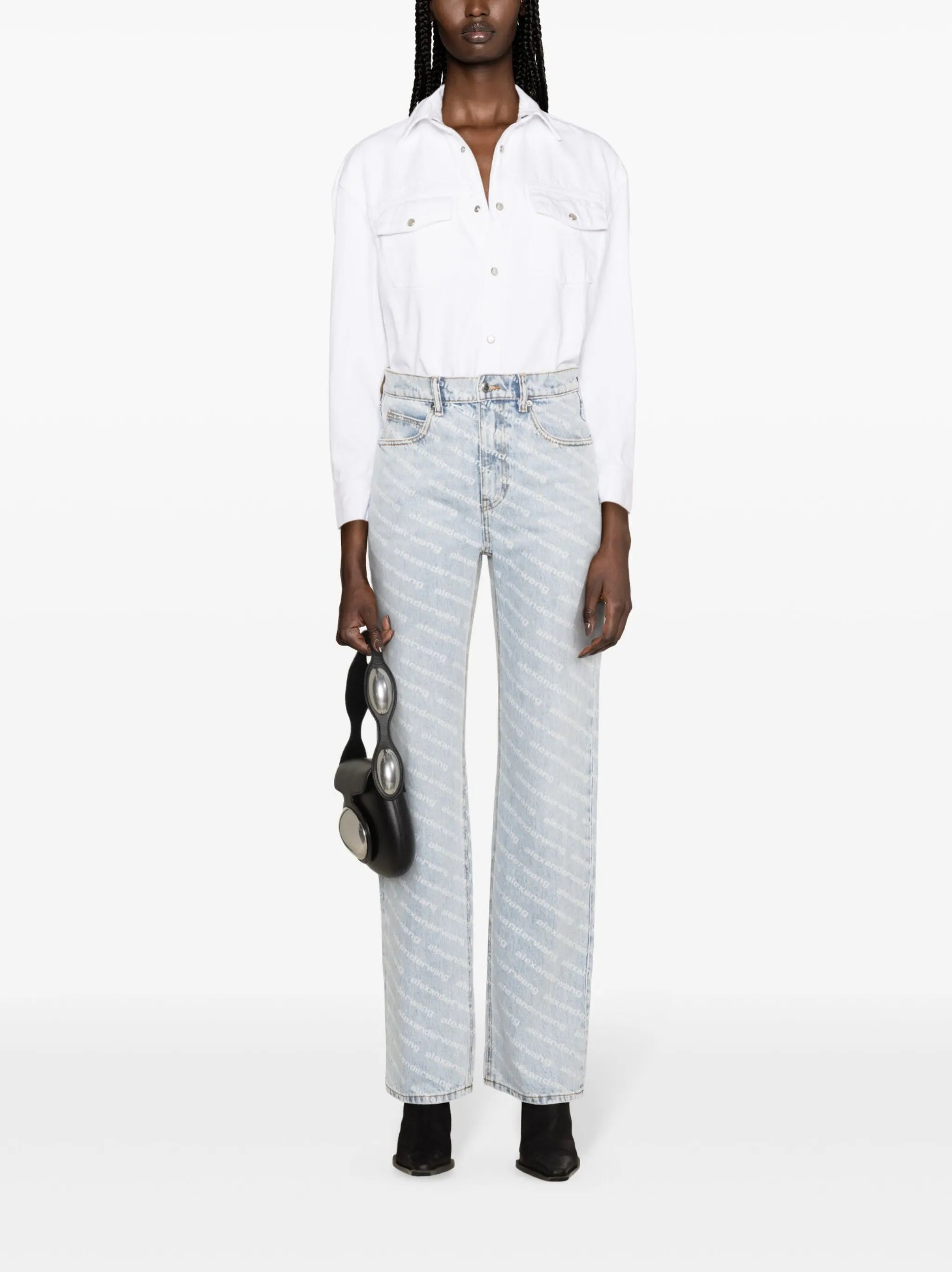 logo-print straight-leg jeans