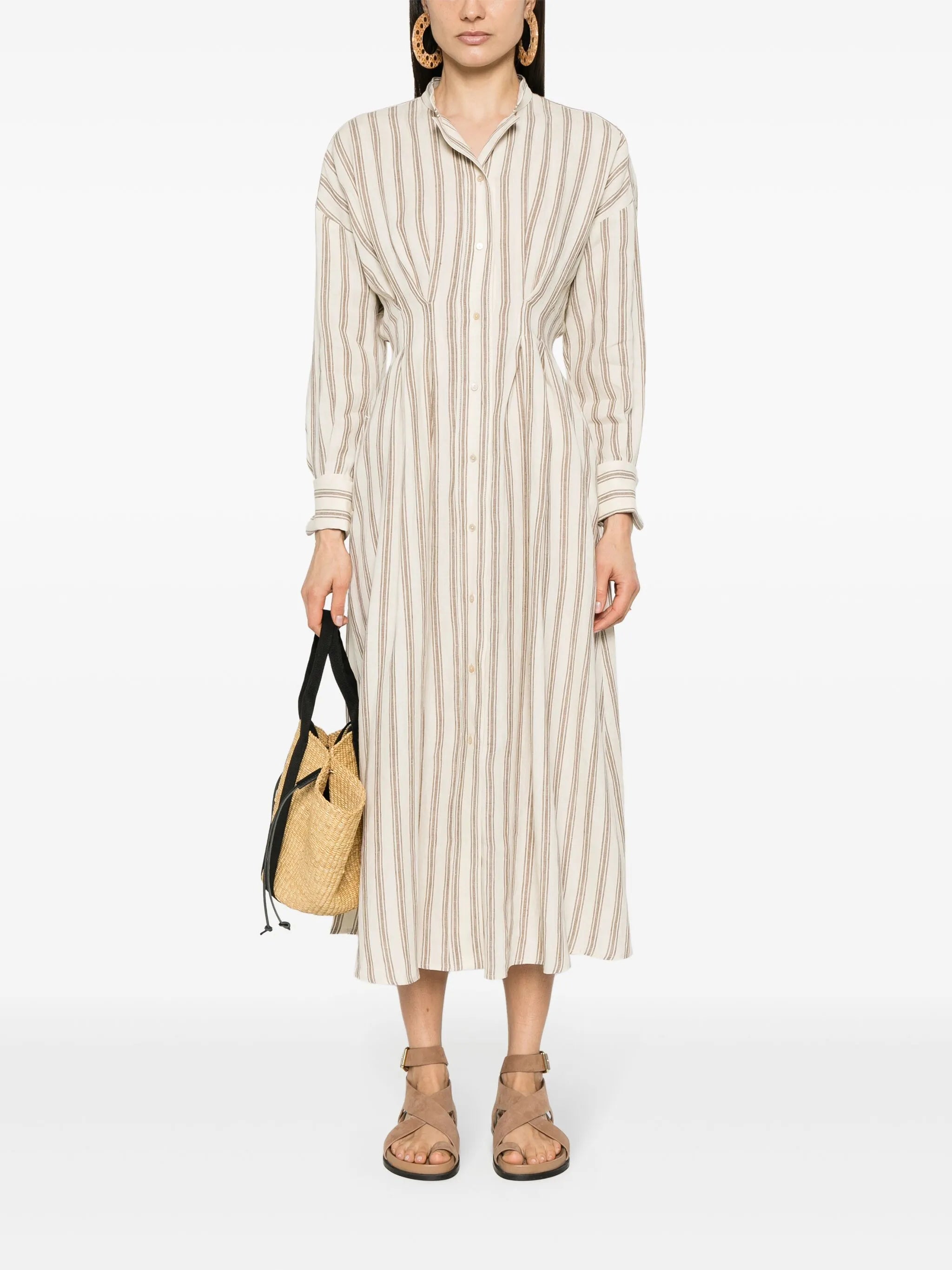 striped linen dress