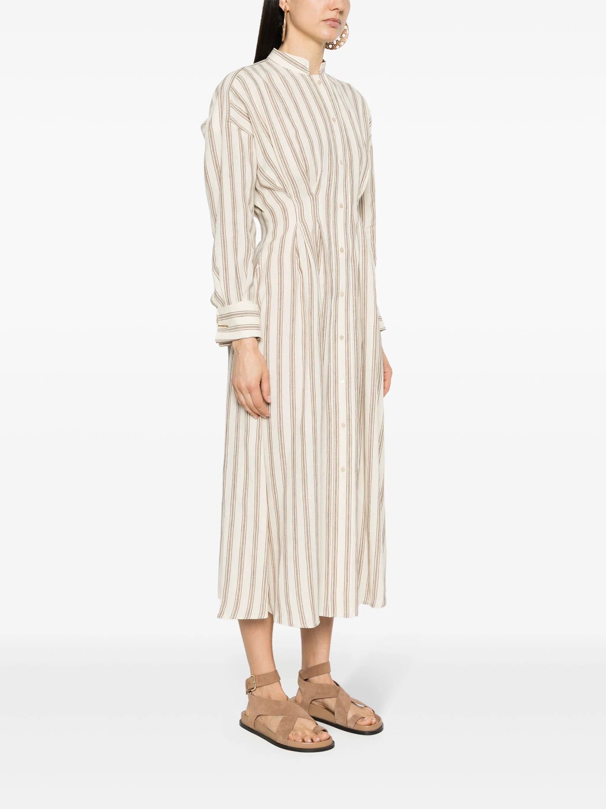 striped linen dress