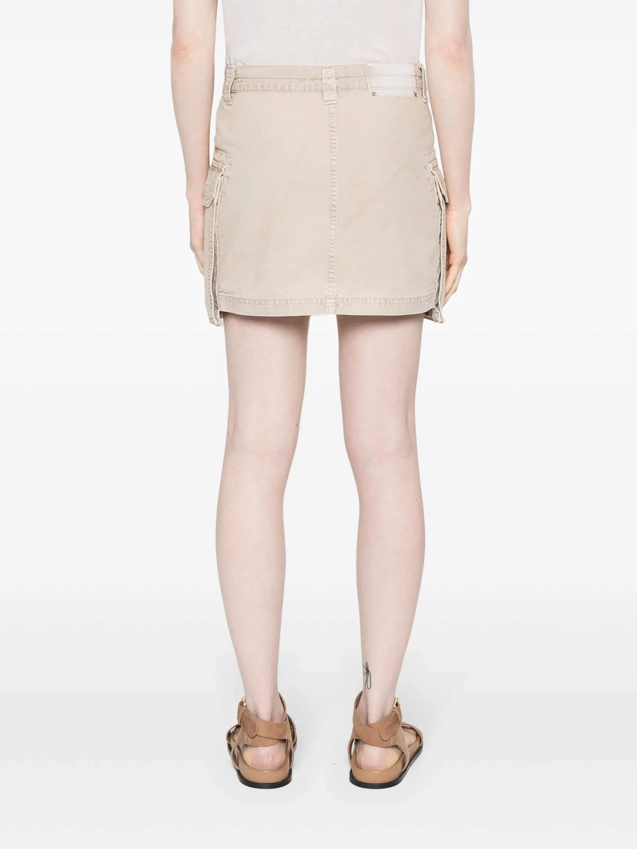 distressed cotton mini skirt