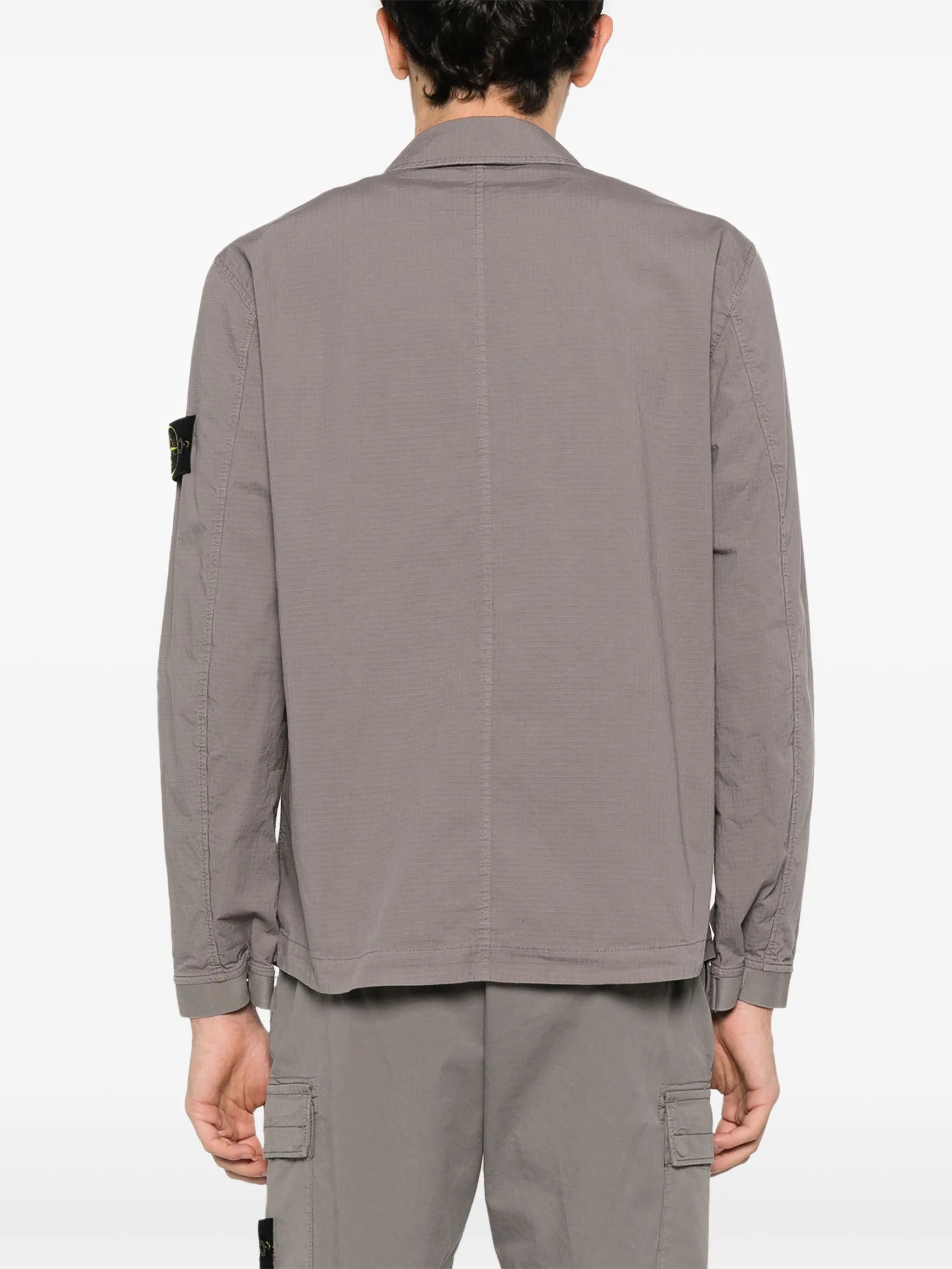 Compass-badge shirt jacket
