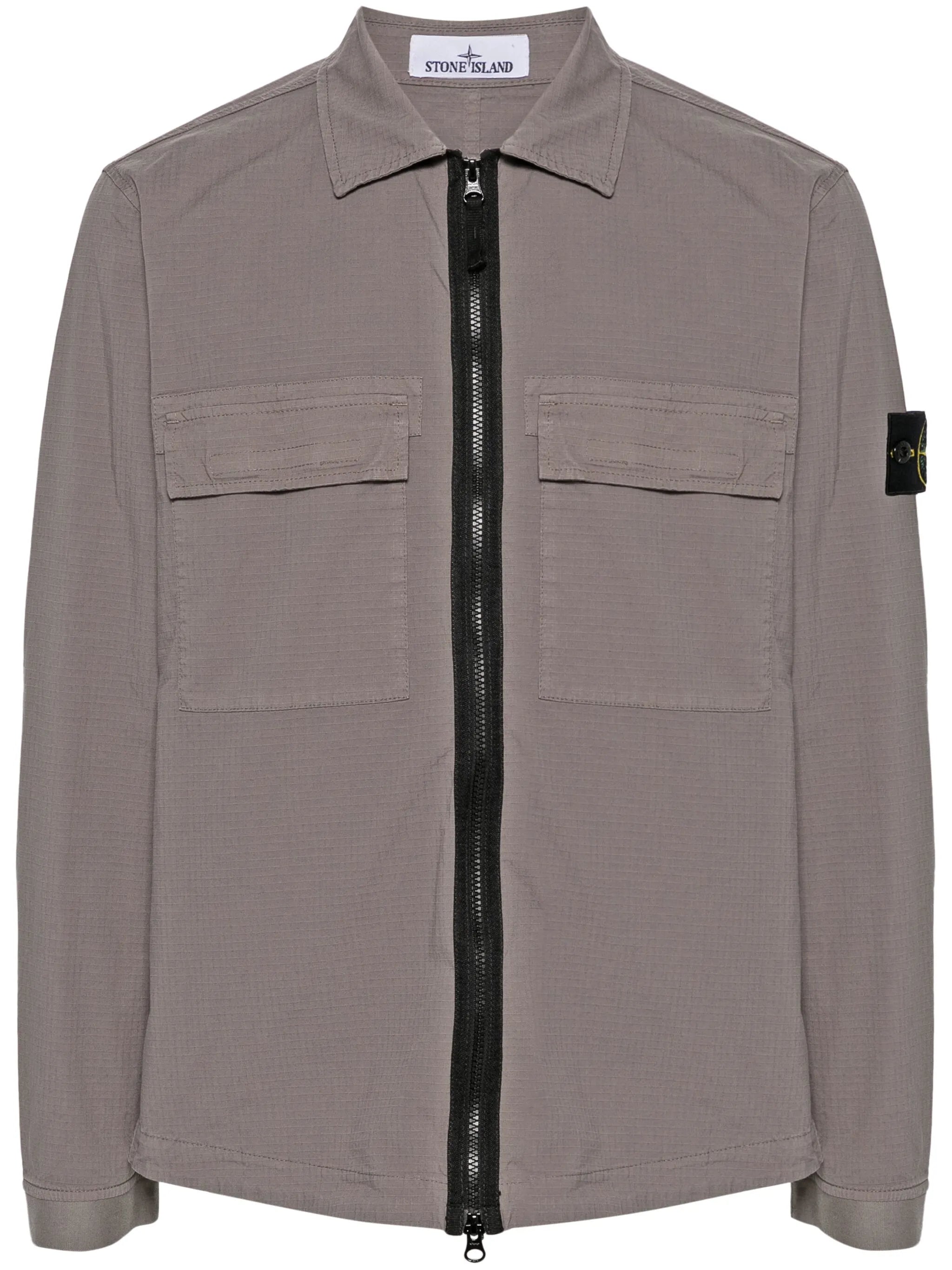 Compass-badge shirt jacket