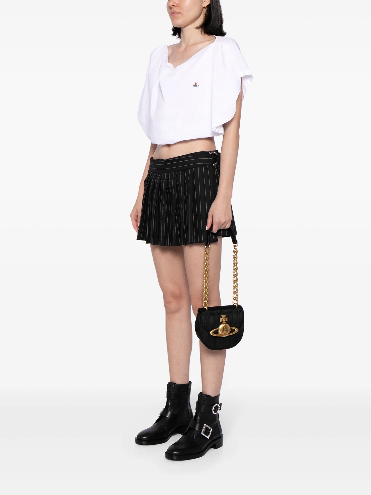 Jodie Orb-motif moiré saddle bag