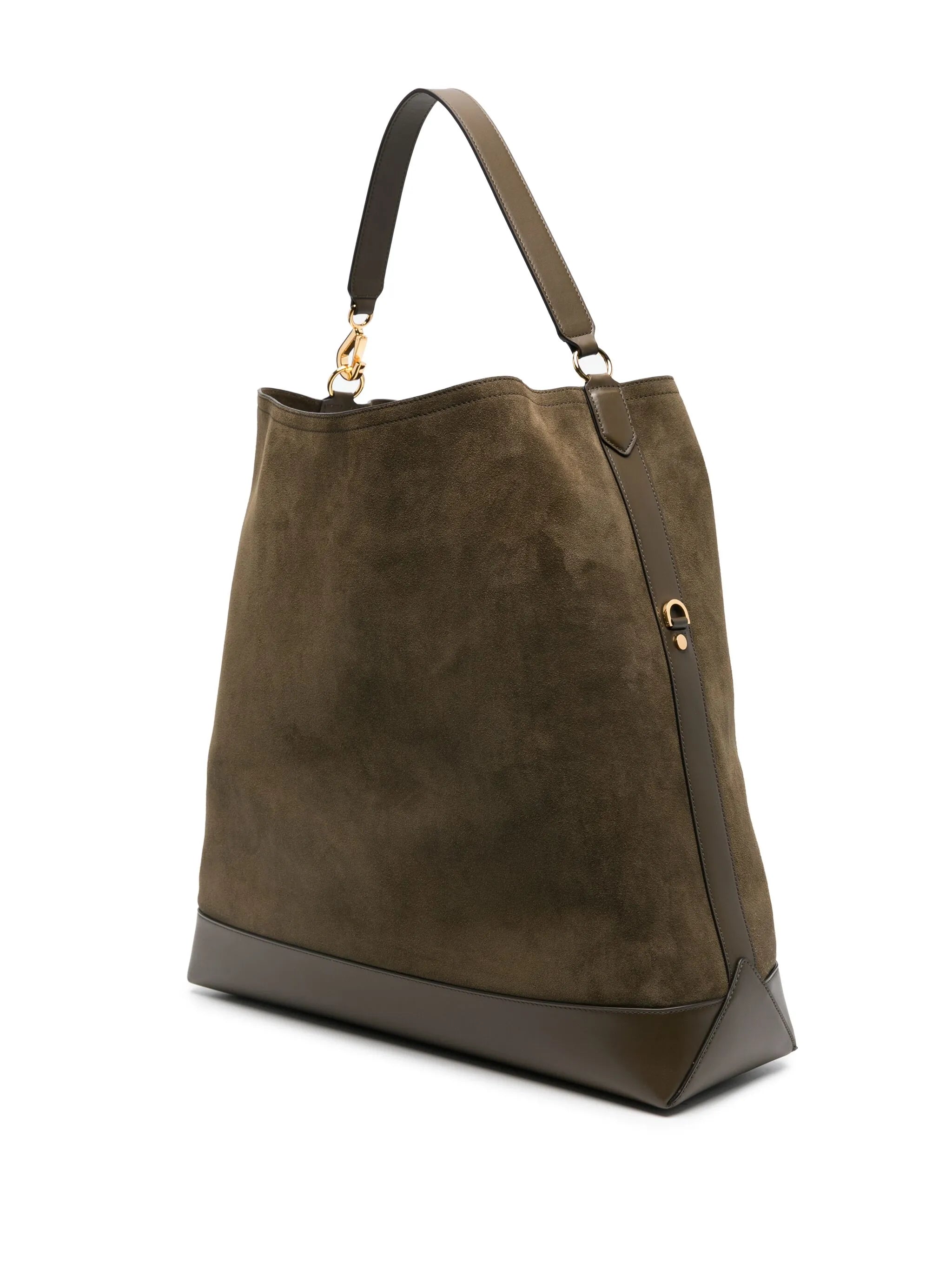 suede two-strap tote bag