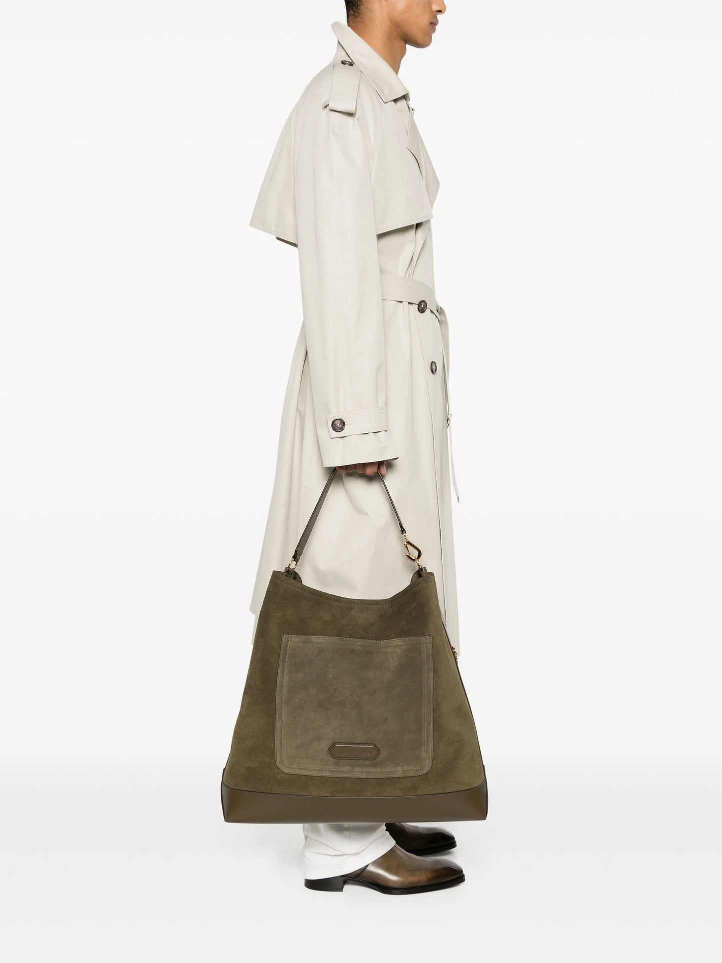suede two-strap tote bag