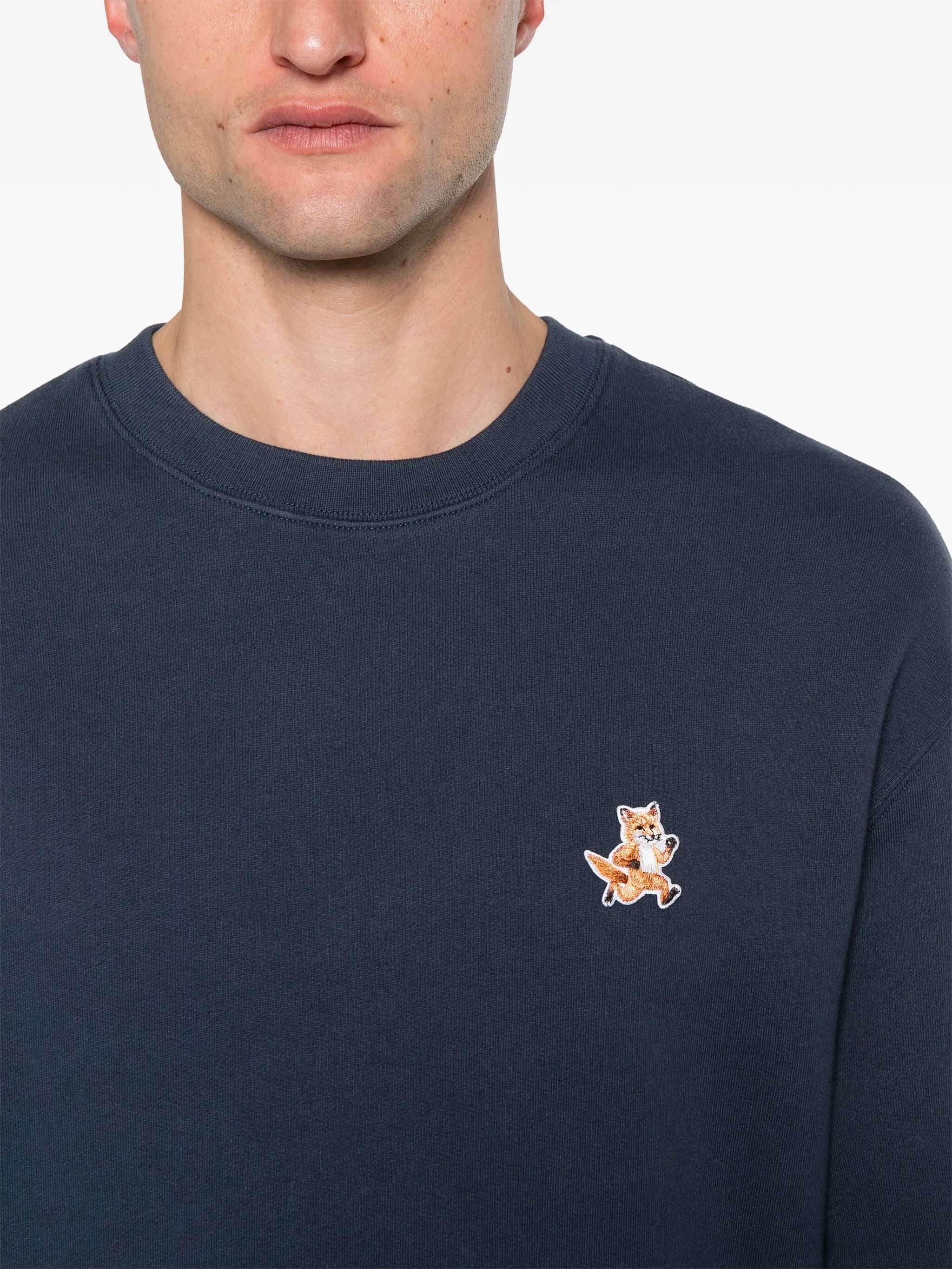 Fox-motif cotton sweatshirt