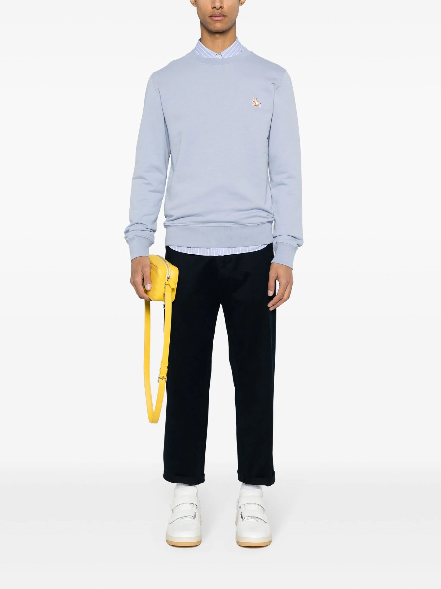 fox-patch cotton sweatshirt