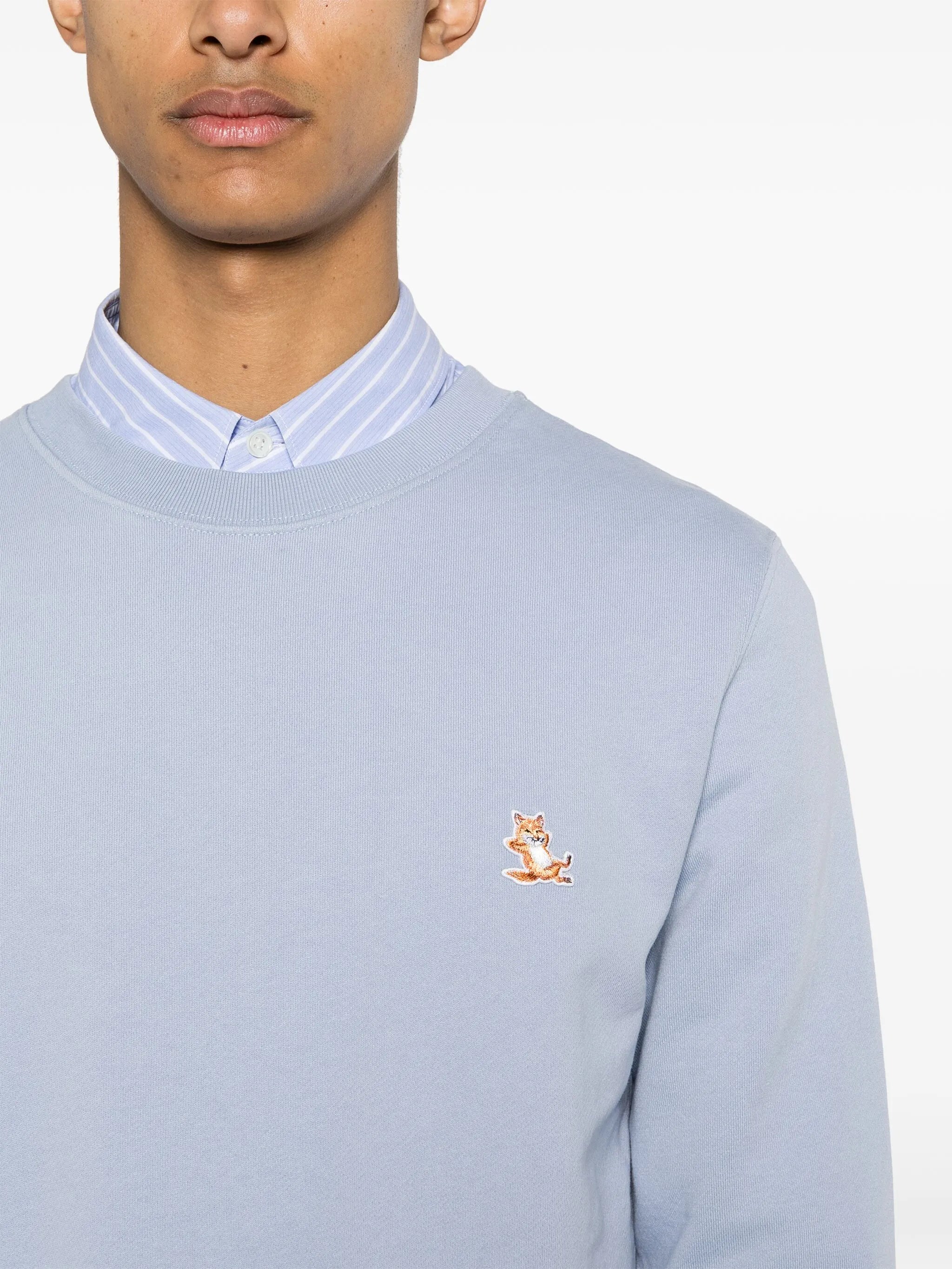 fox-patch cotton sweatshirt