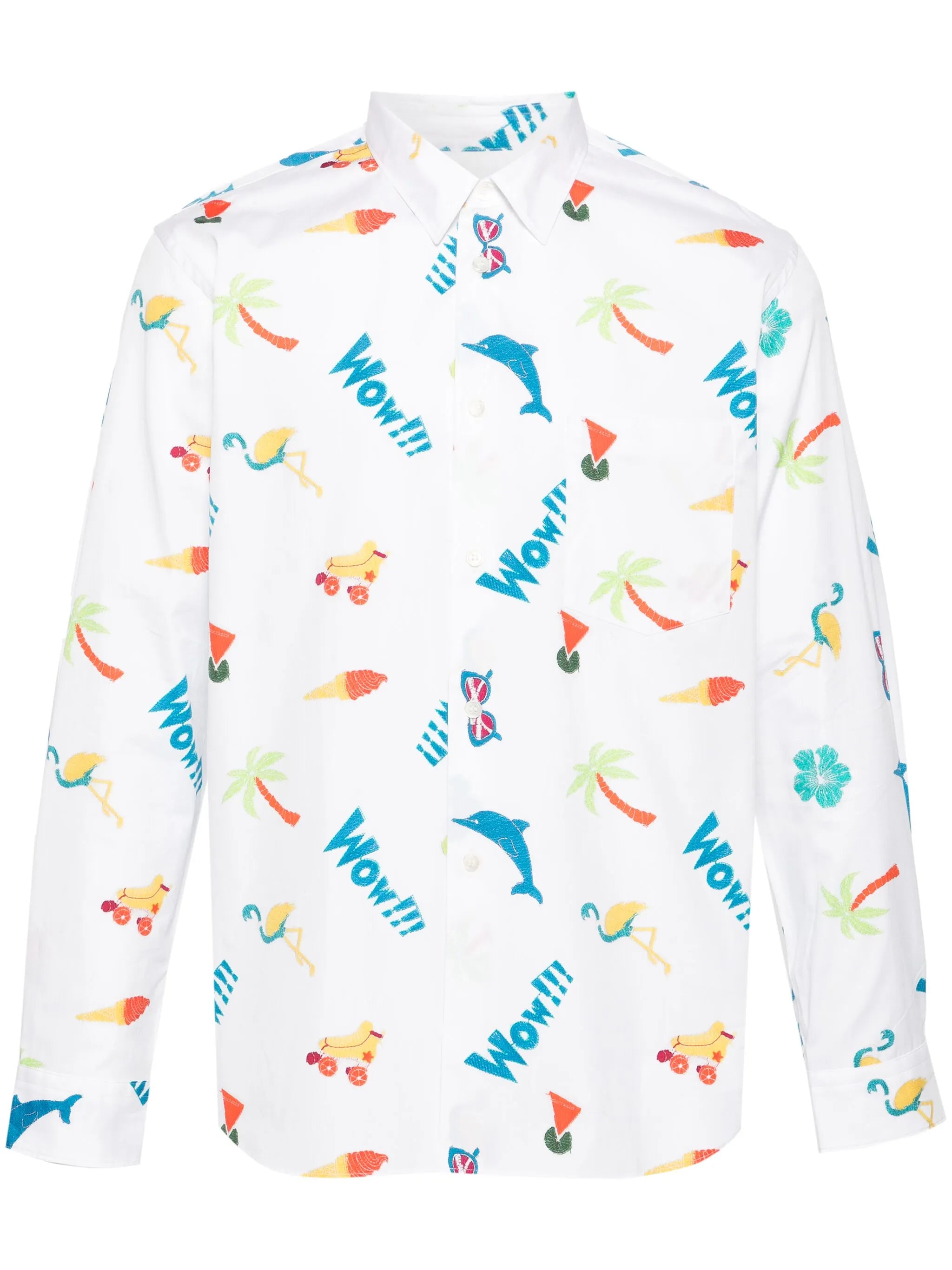 graphic-print cotton shirt
