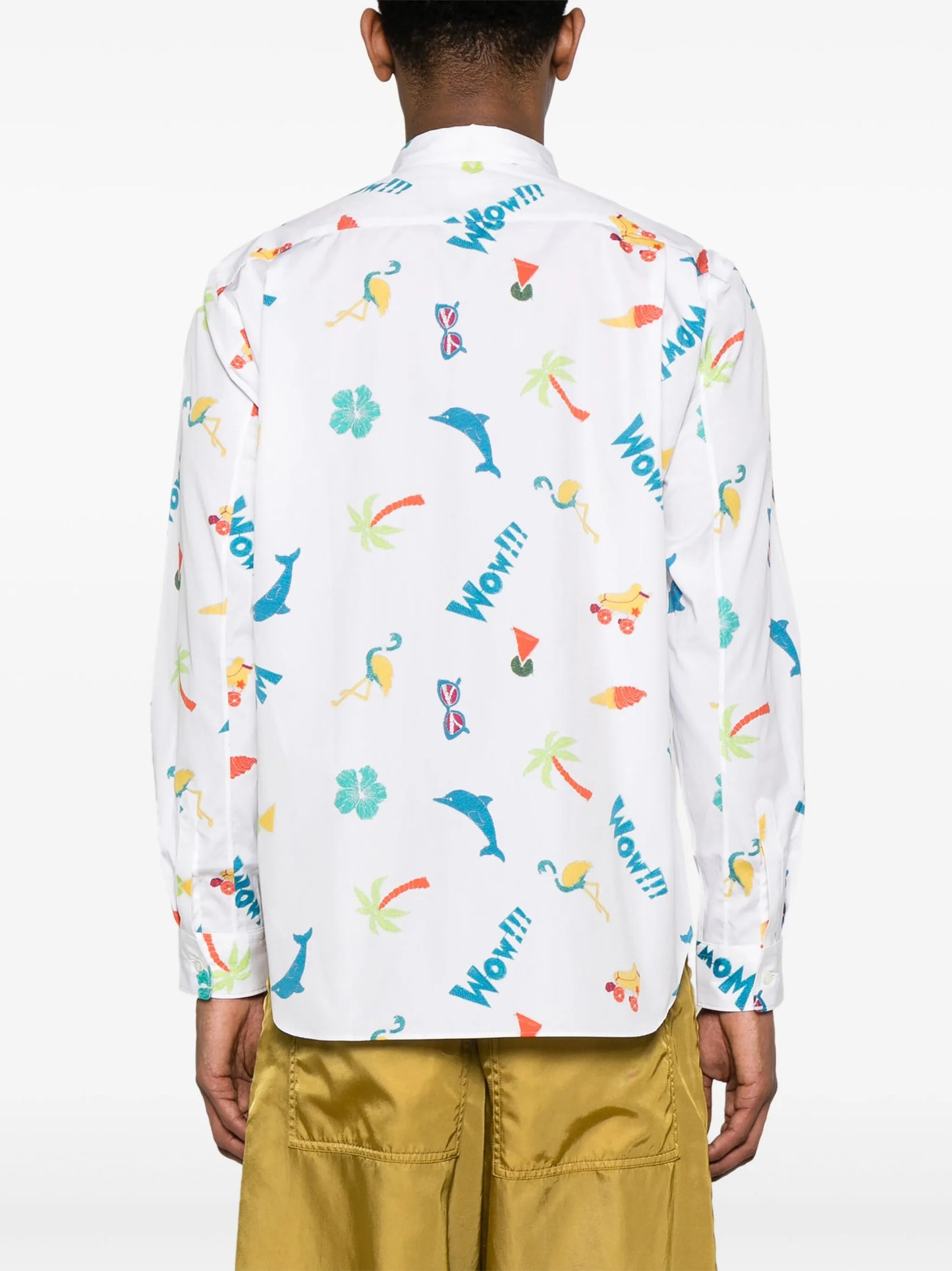 graphic-print cotton shirt