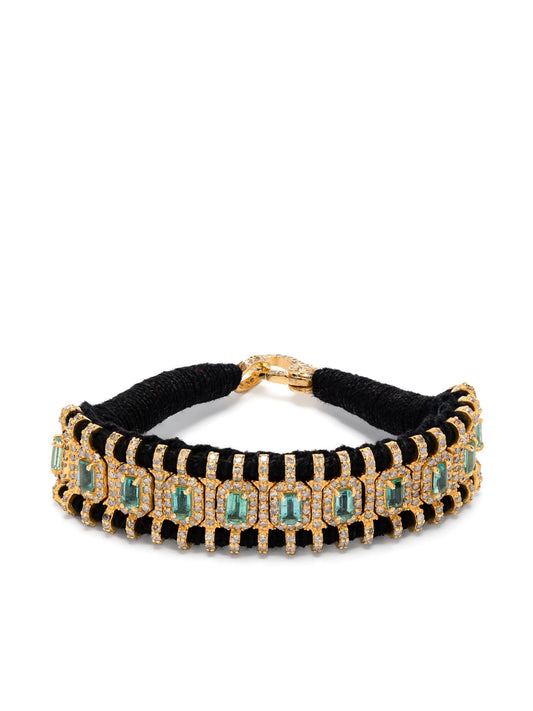 emerald and diamonds statement bracelet