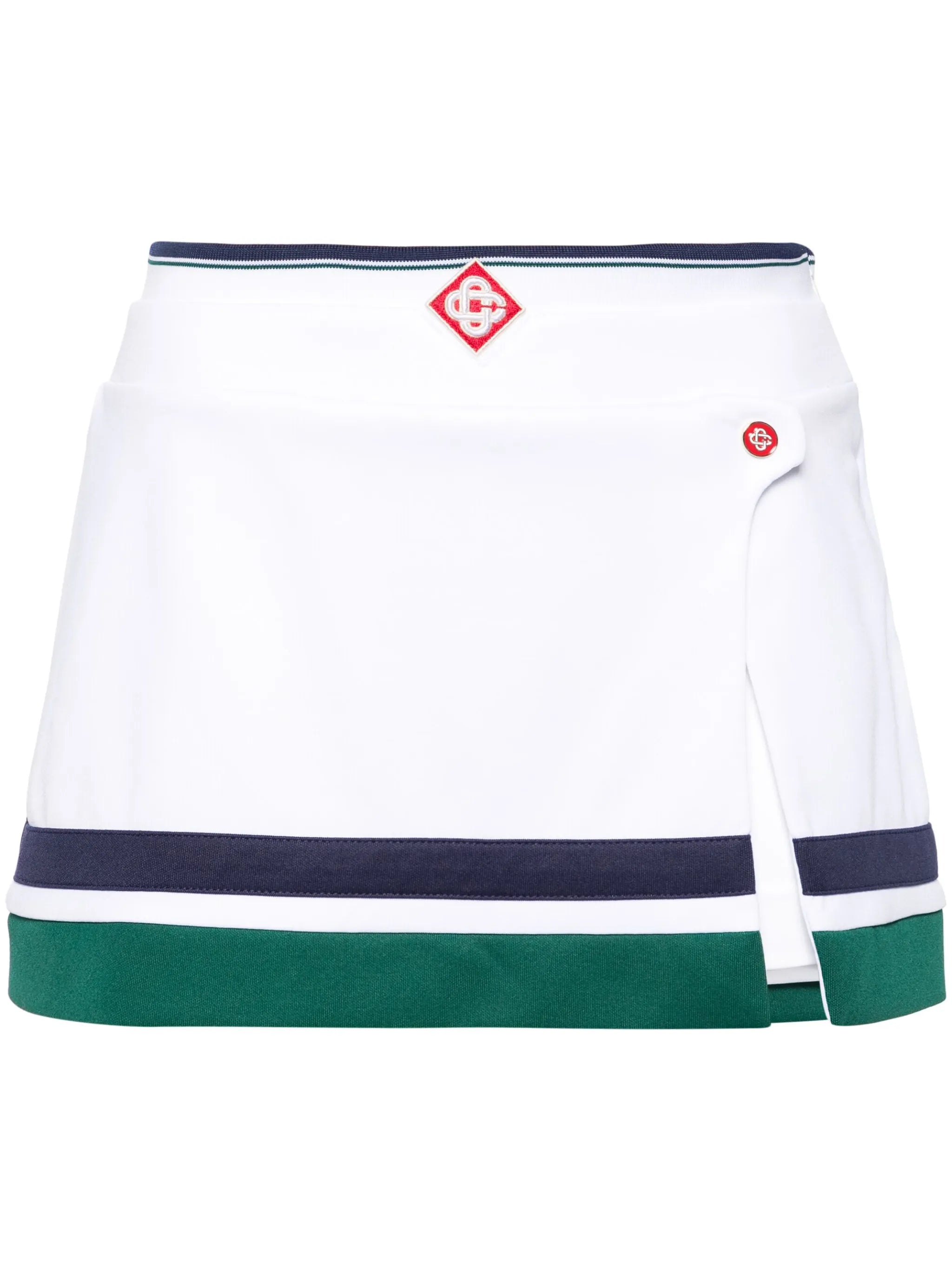 logo-patch layered miniskirt