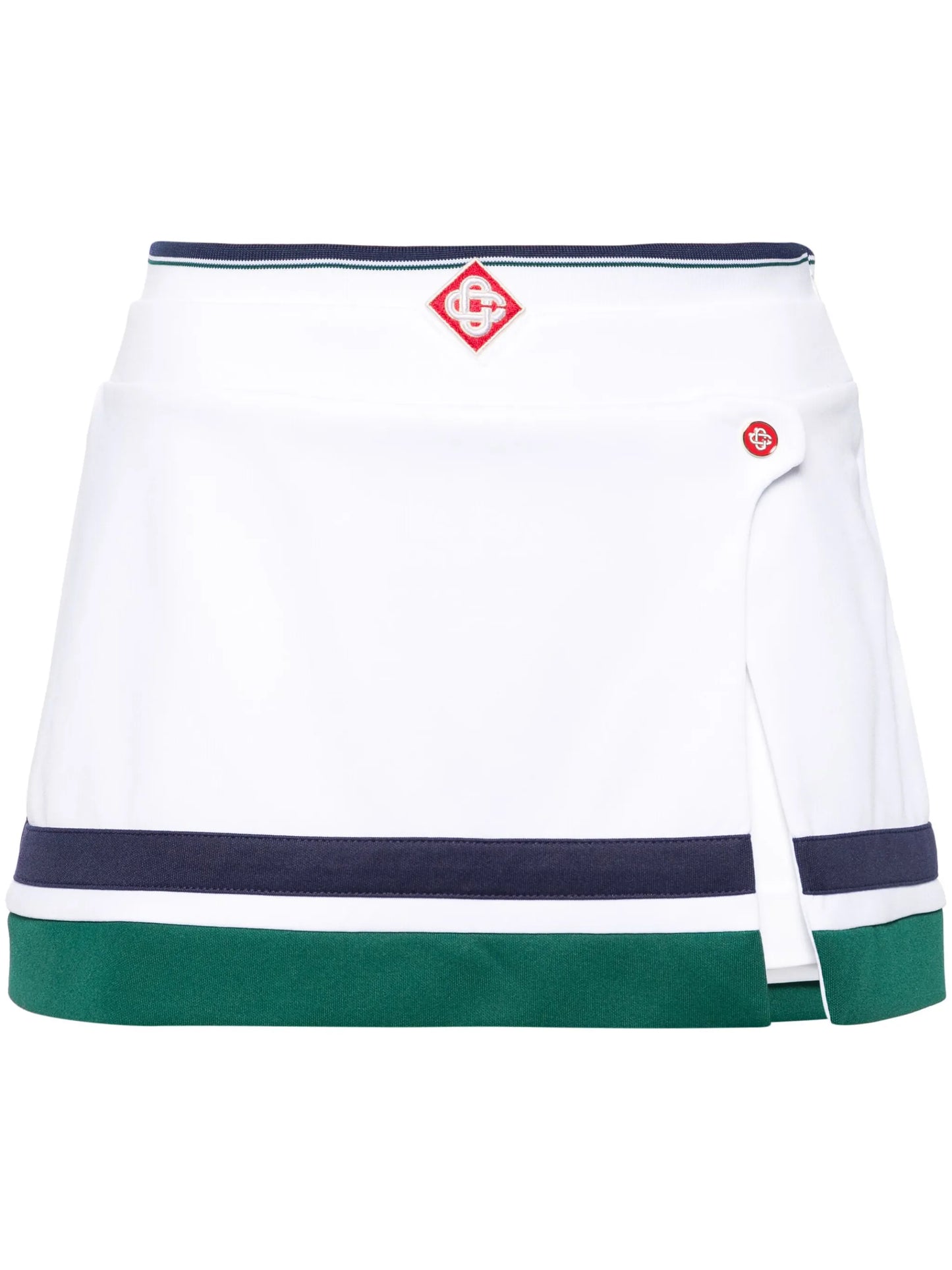 logo-patch layered miniskirt