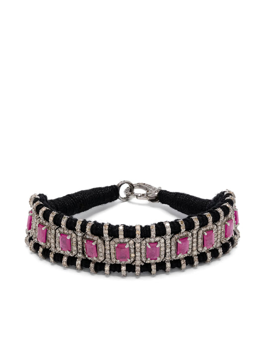 ruby and diamond statement bracelet