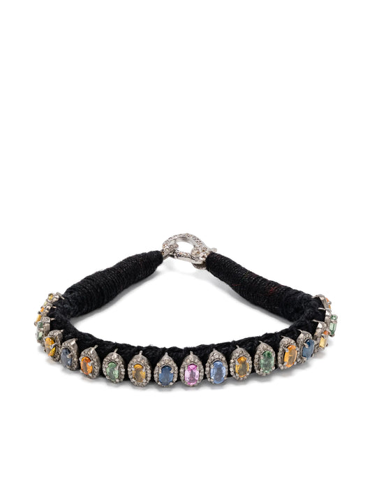 Rainbow Sapphire statement bracelet