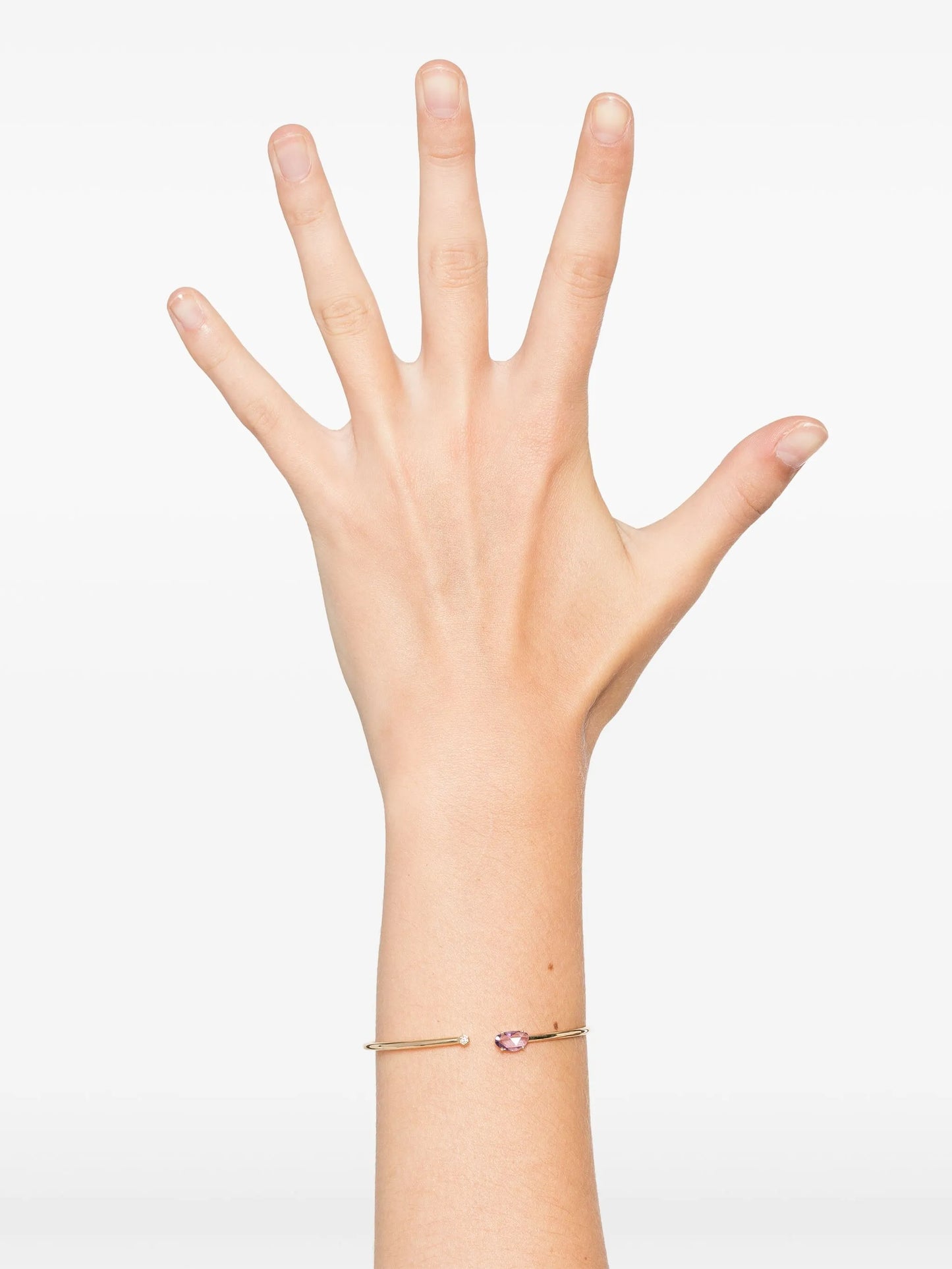 14kt yellow gold Bendable pink sapphire cuff bracelet