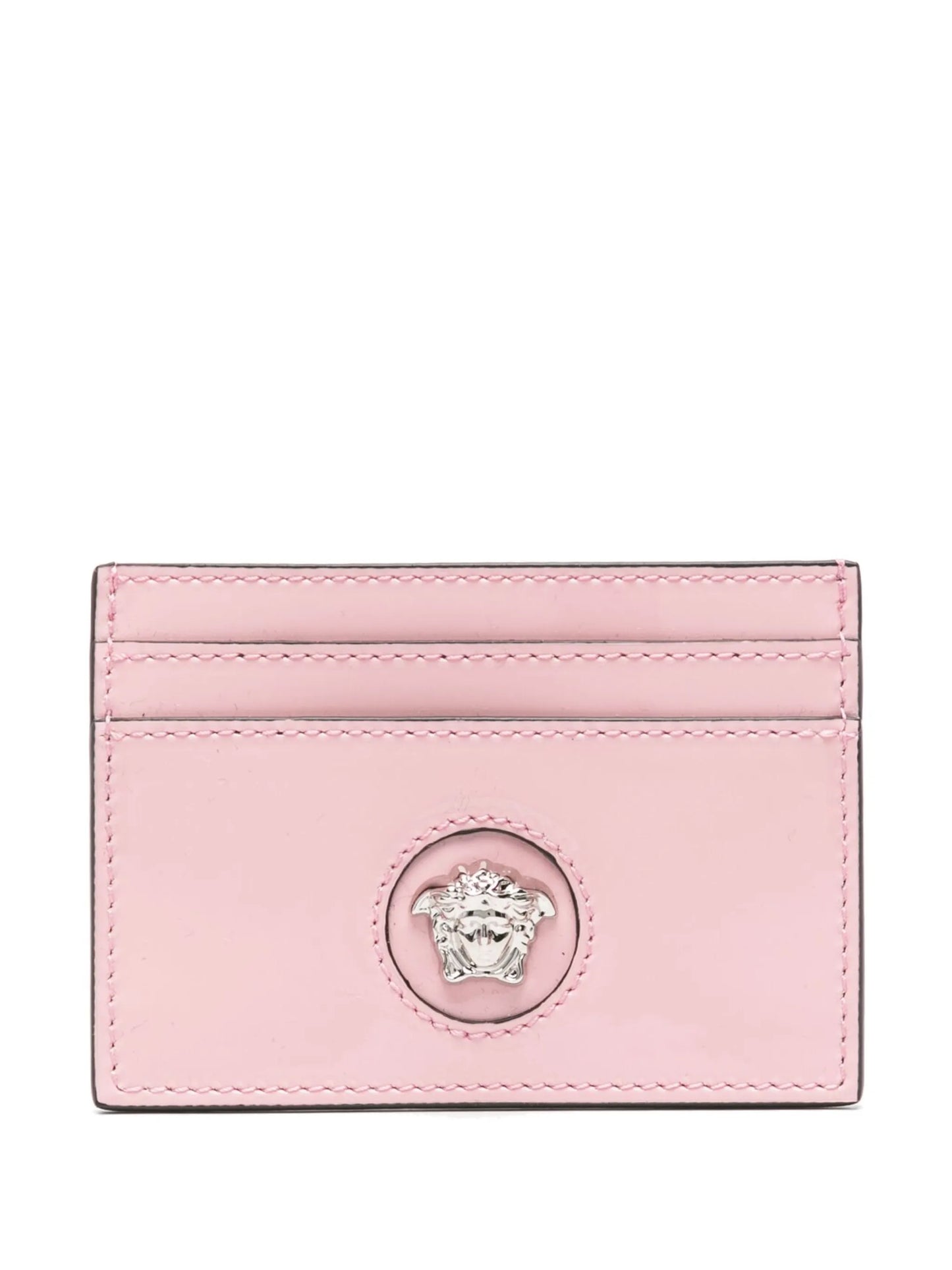 Medusa-plaque leather cardholder