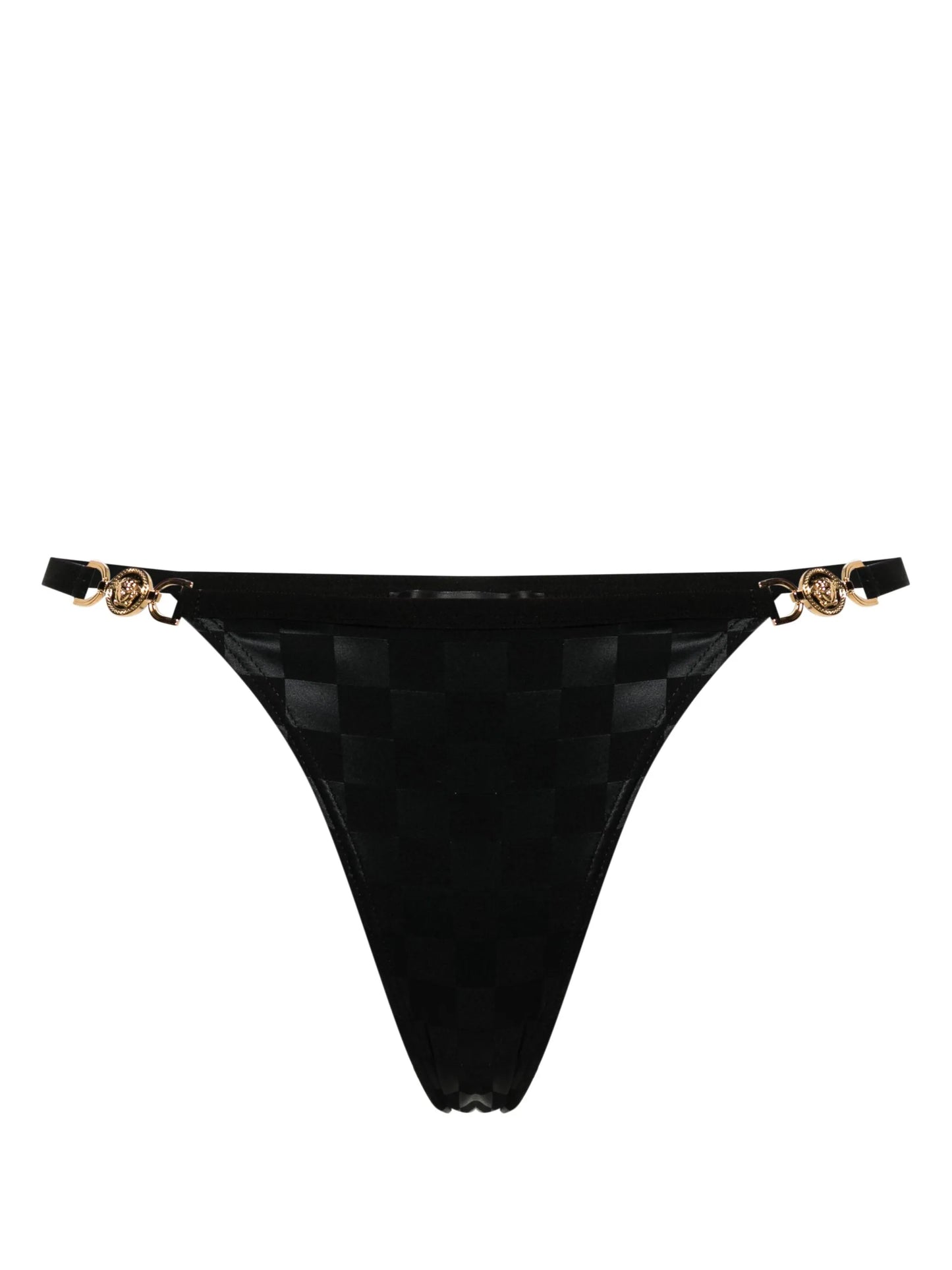 Medusa-chain checkerboard-print thong