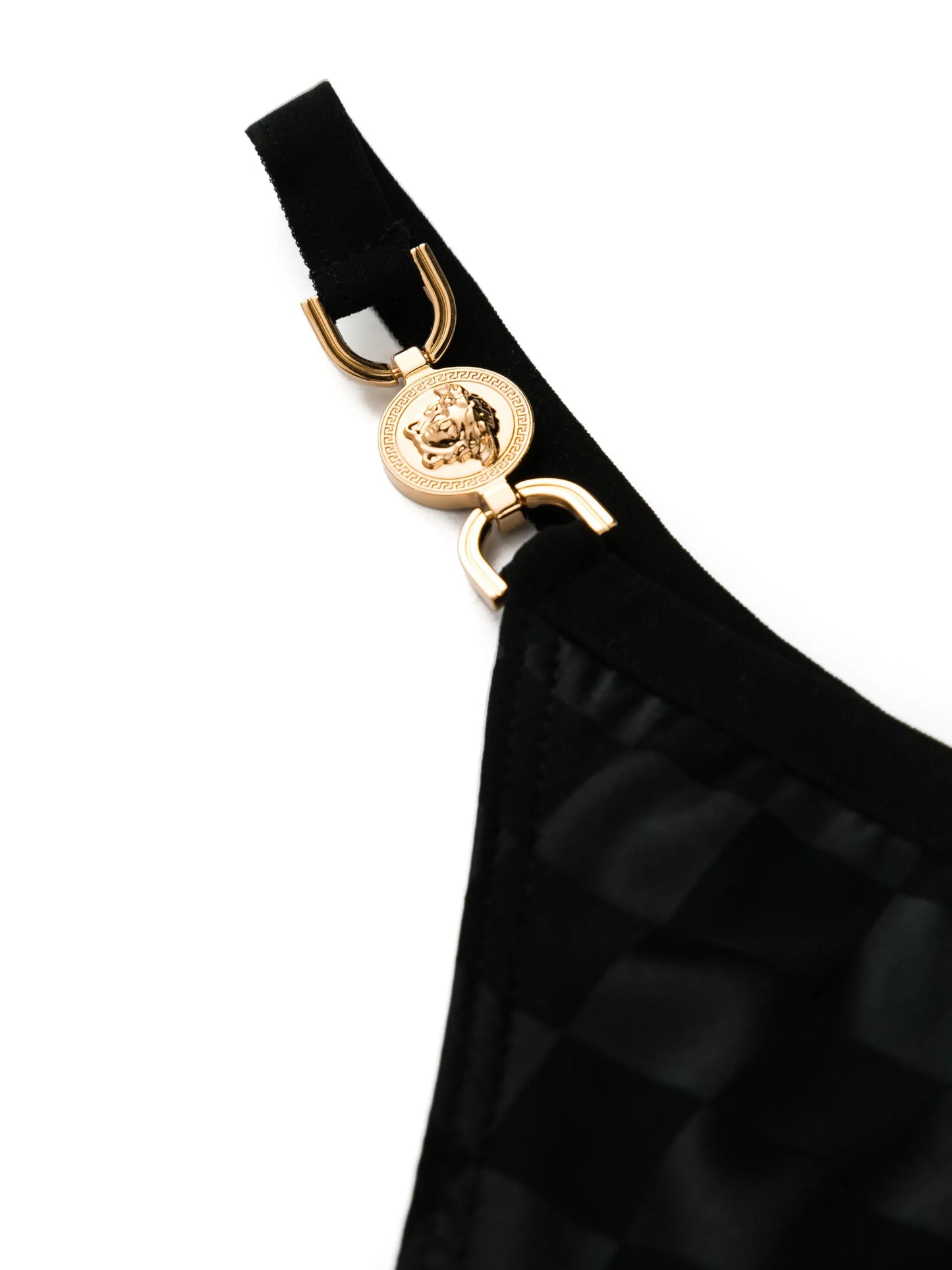 Medusa-chain checkerboard-print thong