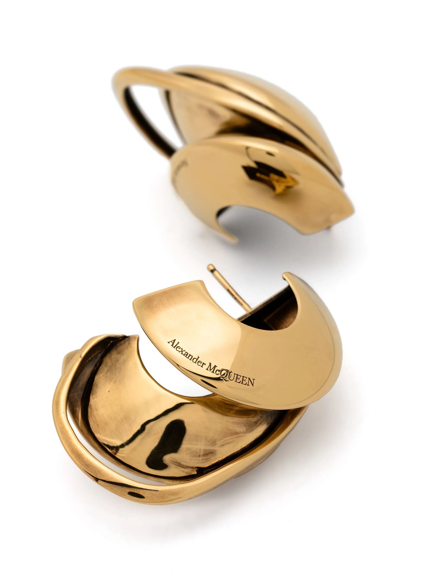Sculptural Accumulation half-hoop earrings