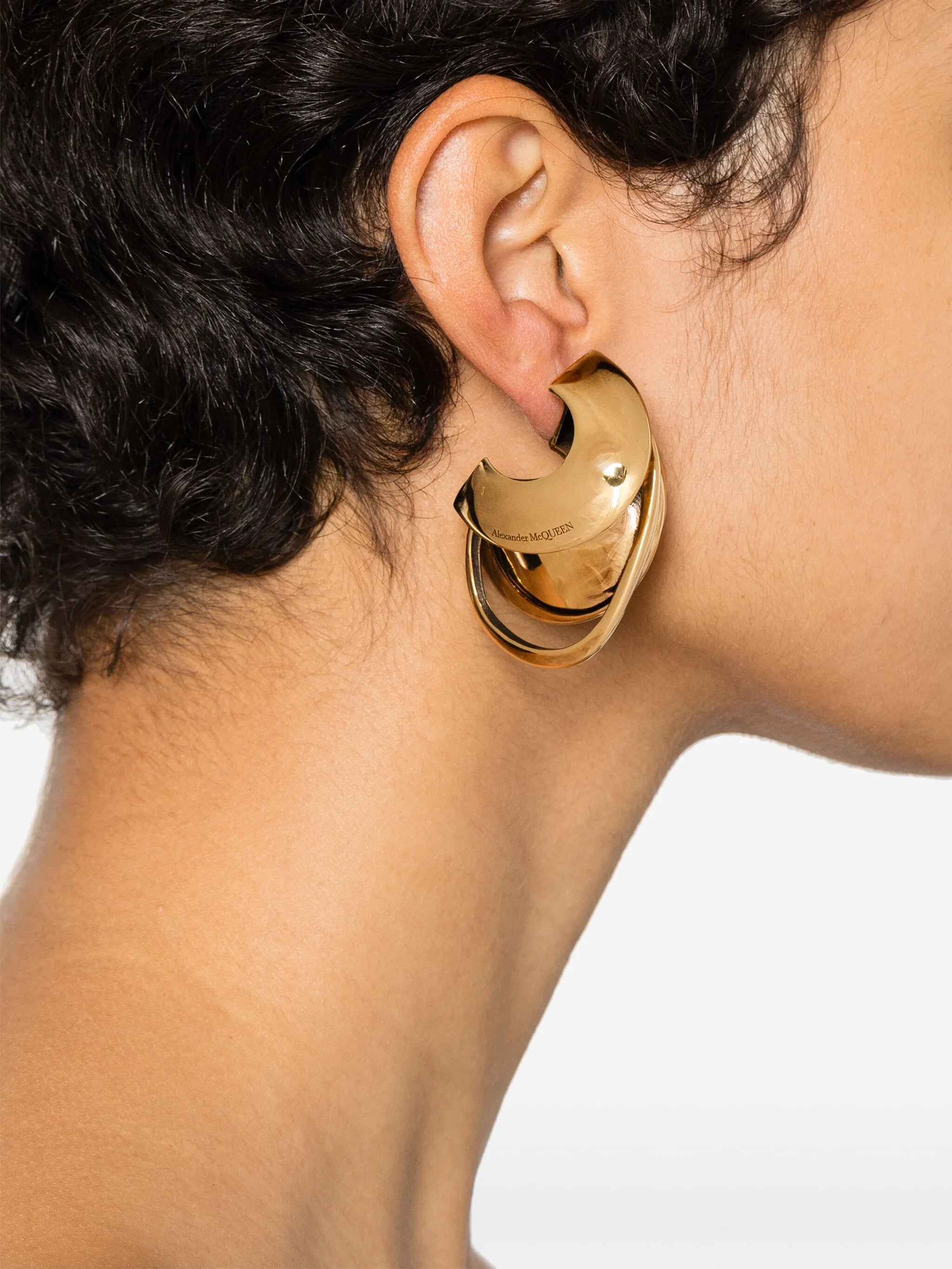 Sculptural Accumulation half-hoop earrings