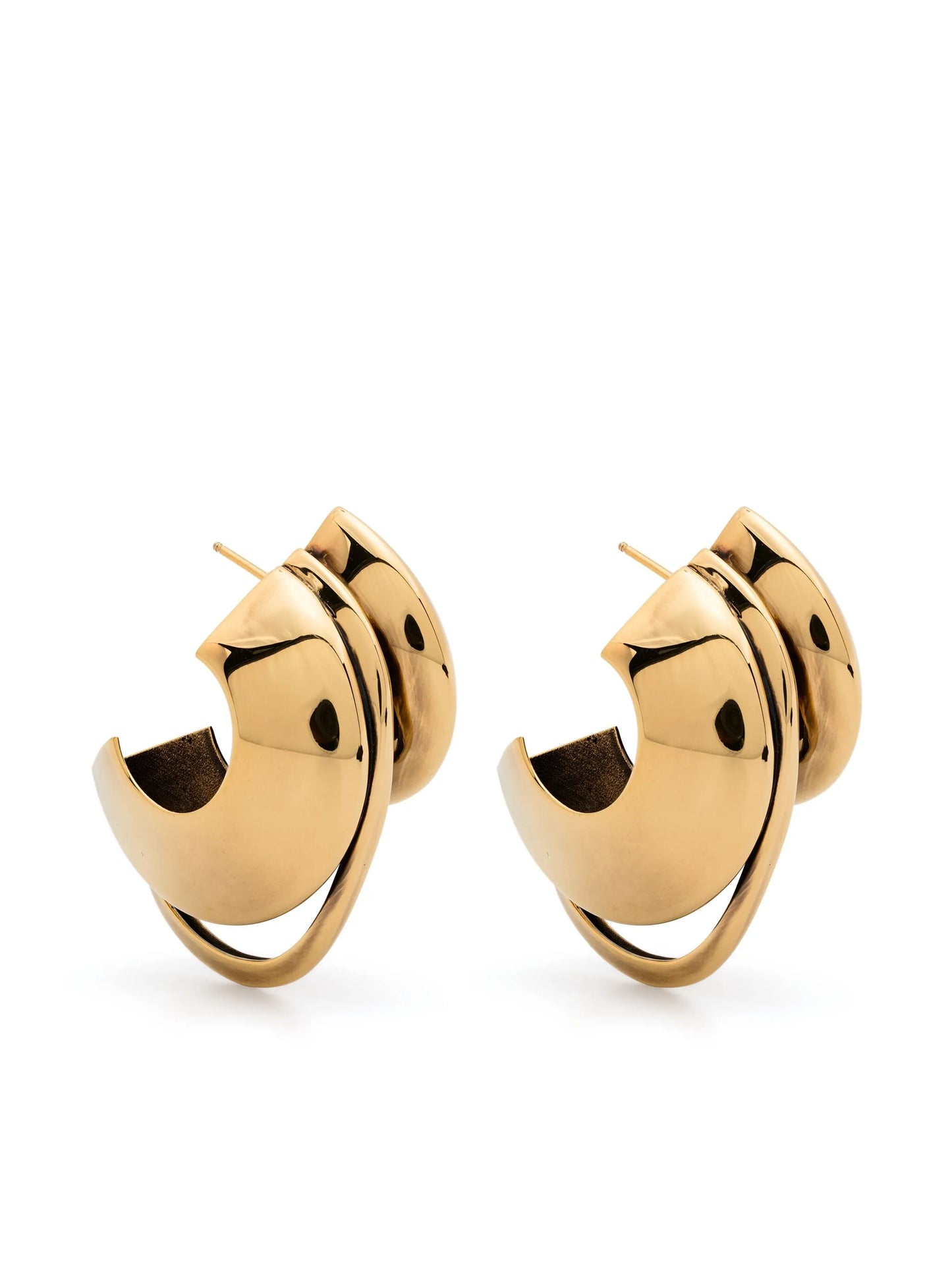 Sculptural Accumulation half-hoop earrings