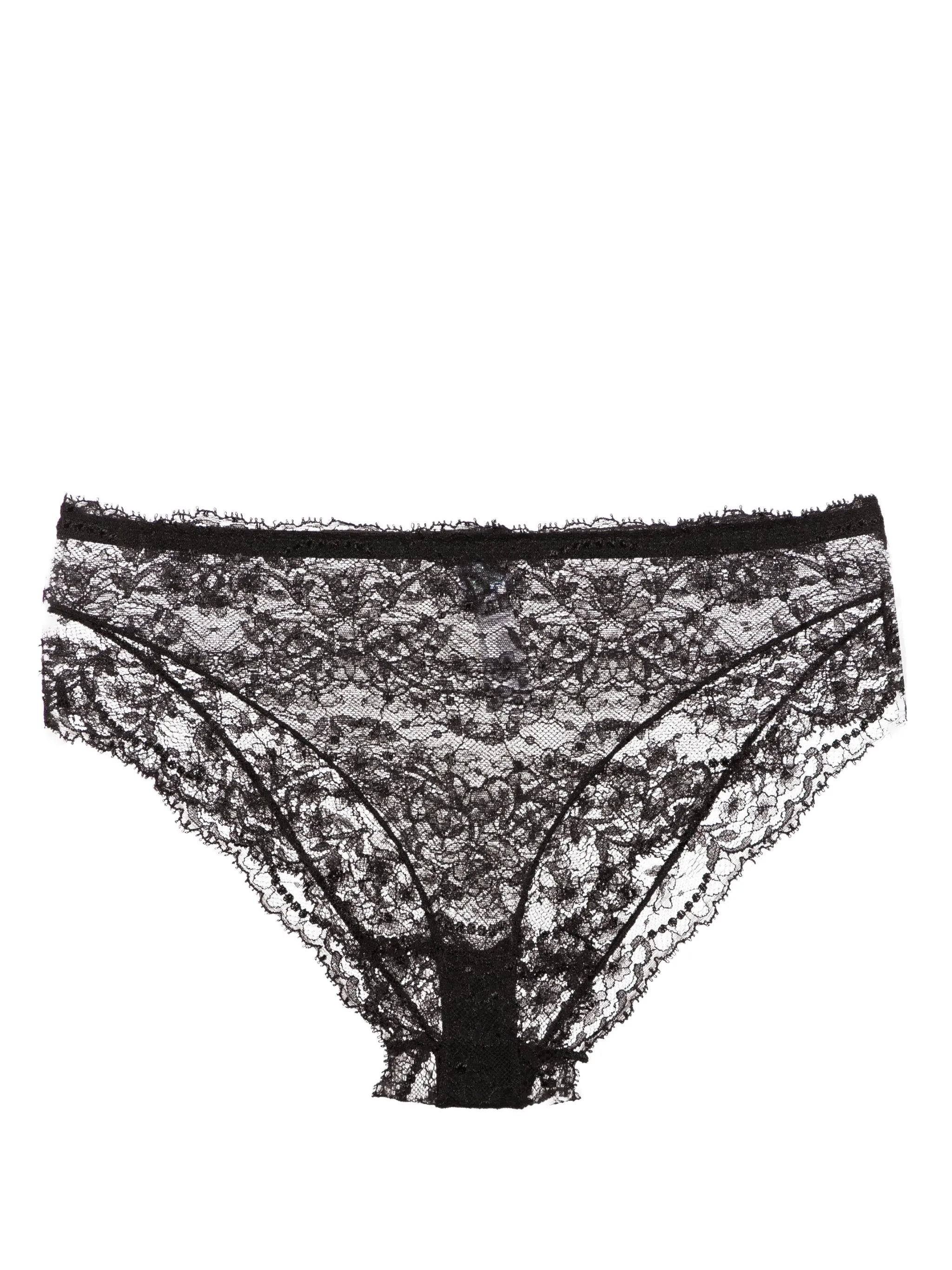floral-lace high-waisted briefs