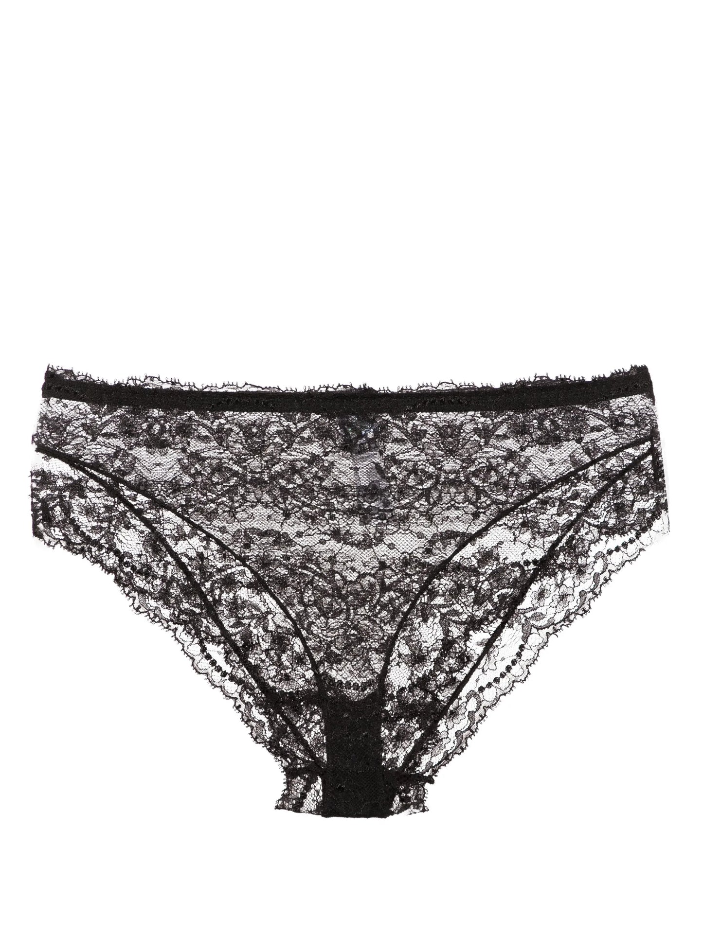 floral-lace high-waisted briefs