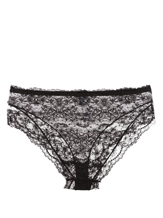 floral-lace high-waisted briefs