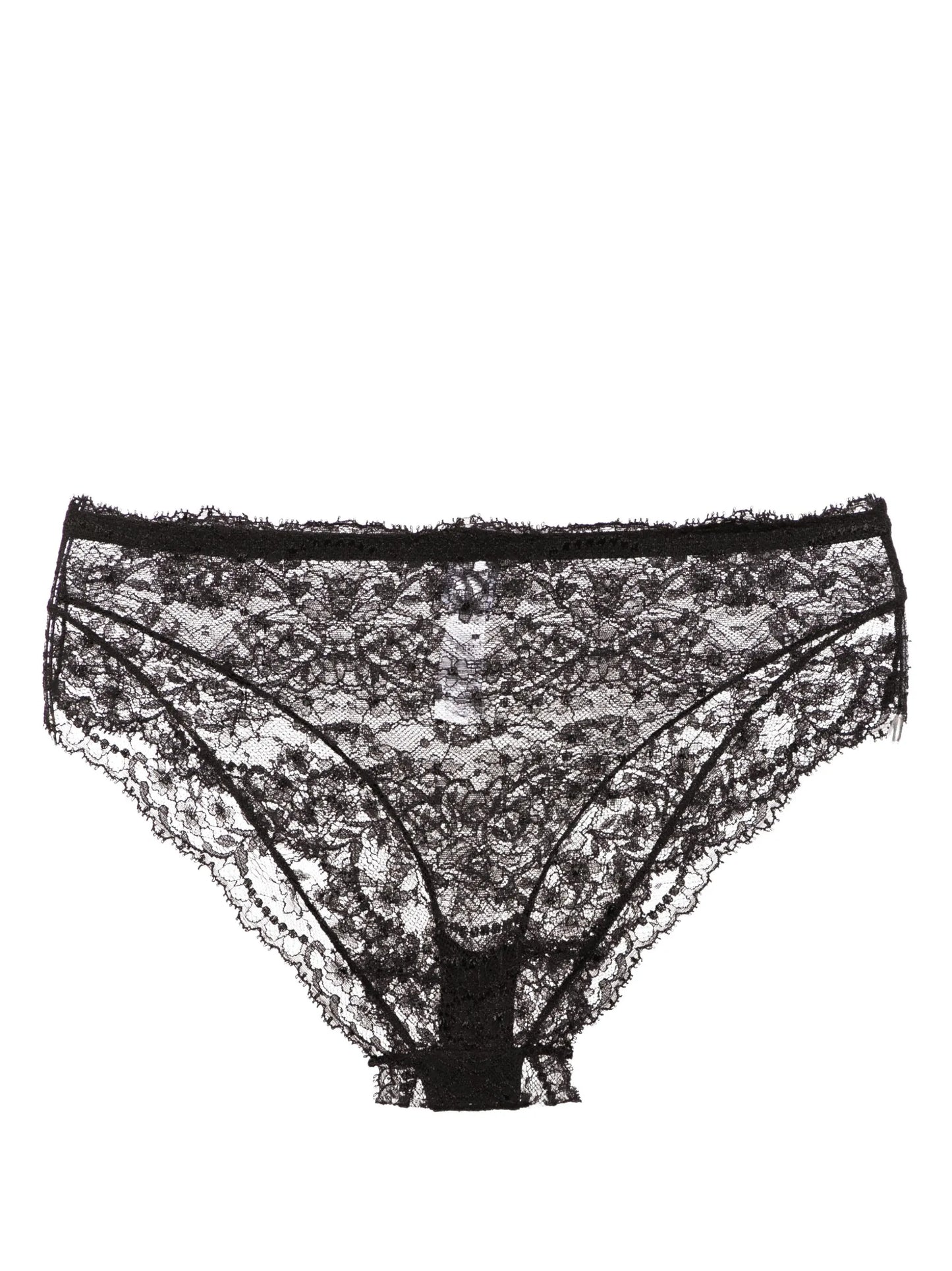 floral-lace high-waisted briefs