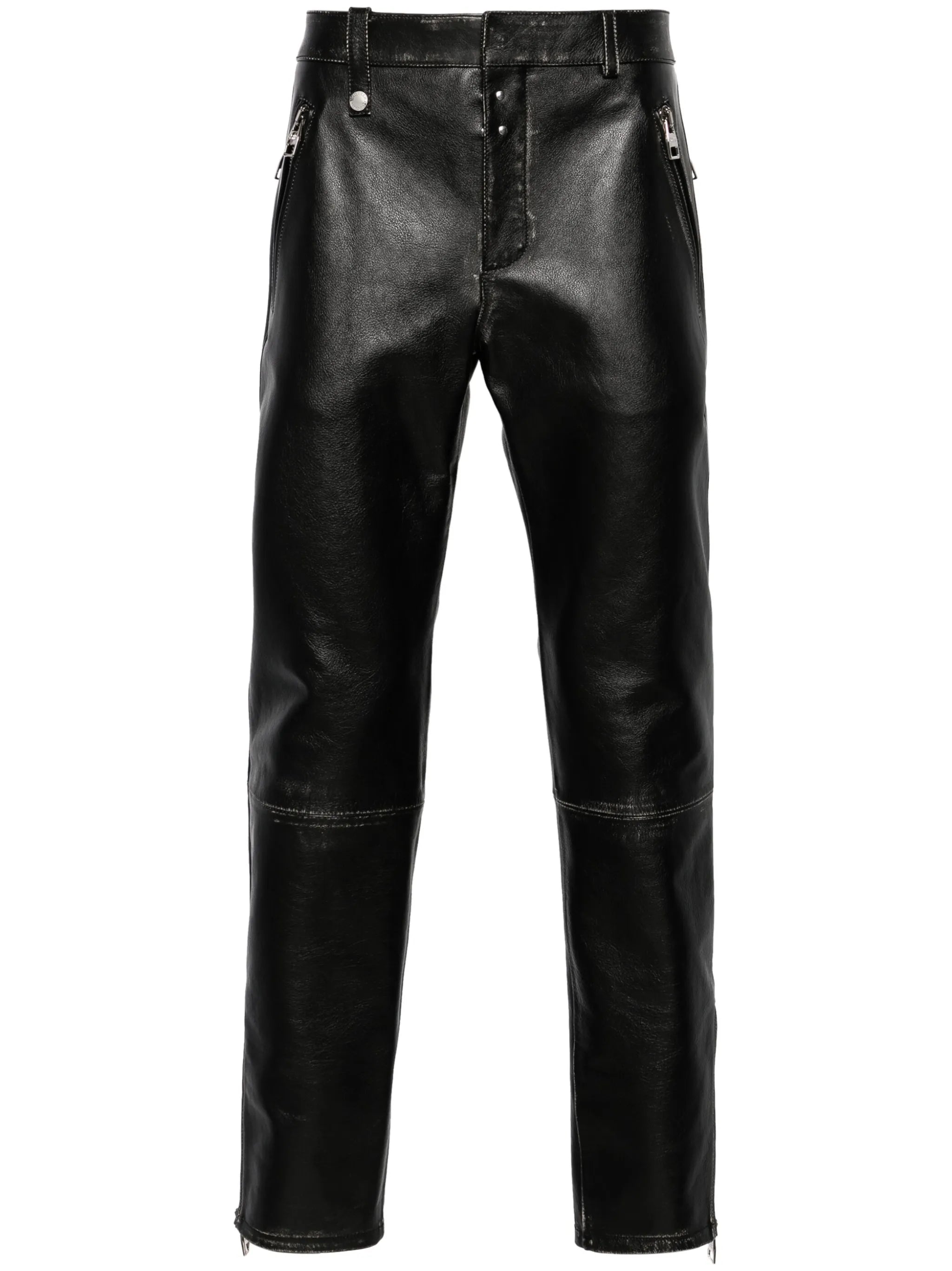 tapered leather trousers