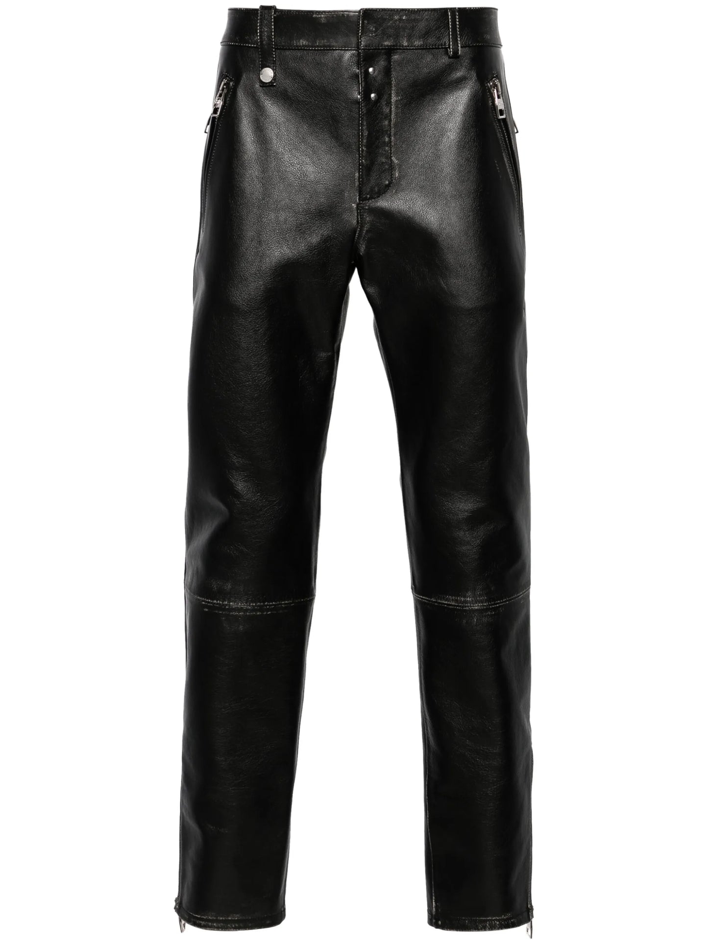tapered leather trousers