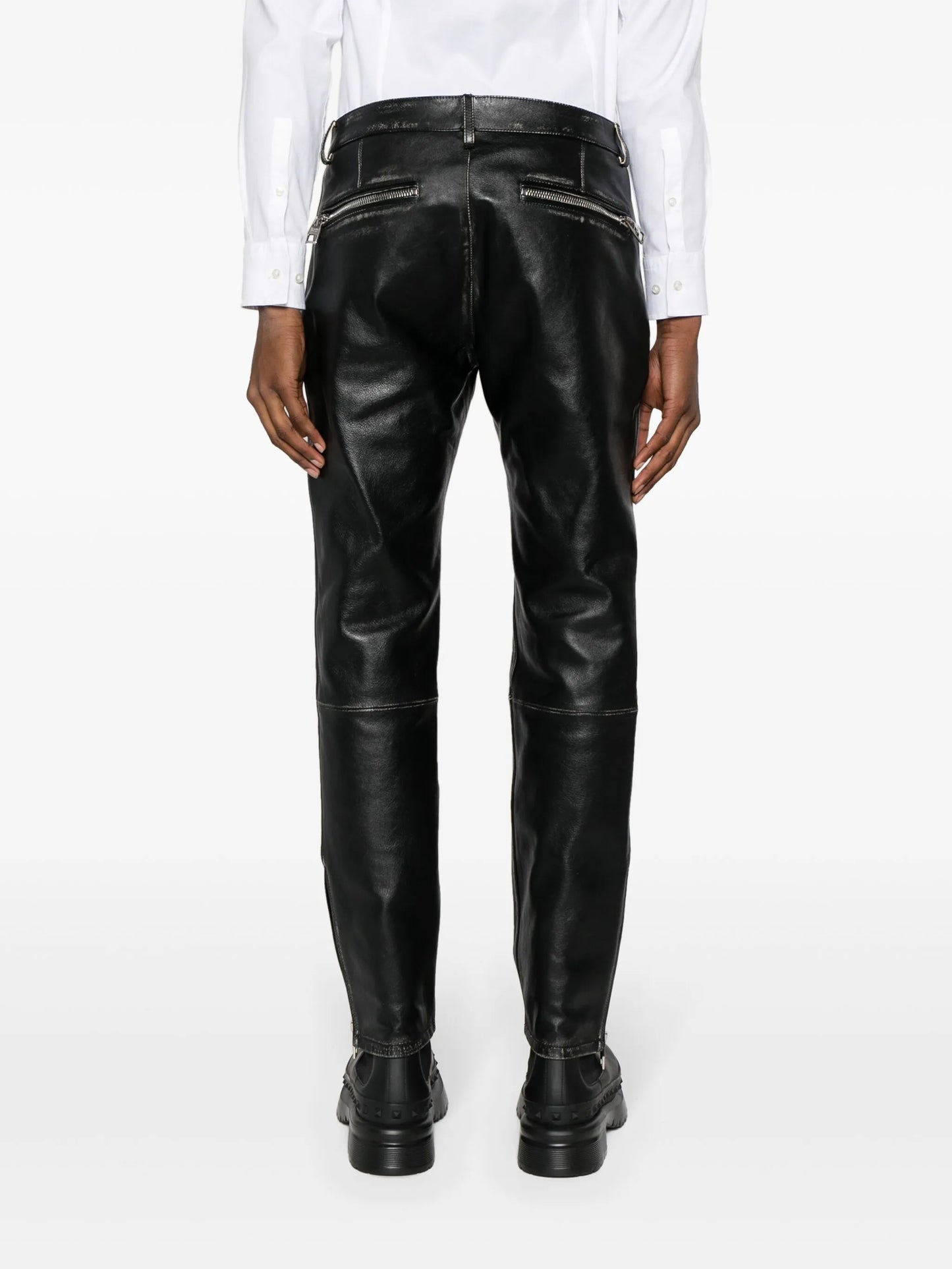 tapered leather trousers